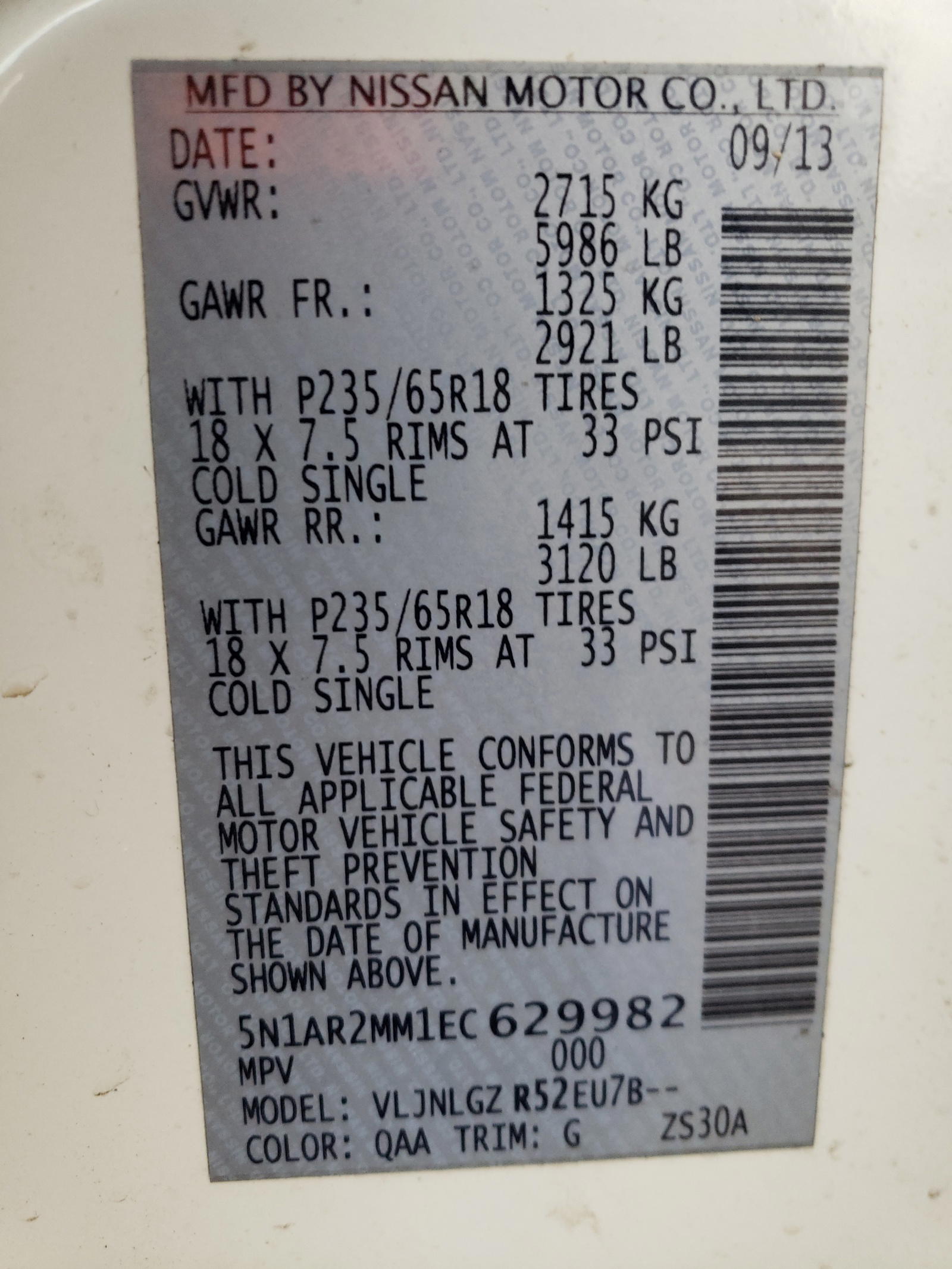Photo 10 from auction – 2014 NISSAN PATHFINDER with VIN 5N1AR2MM1EC629982