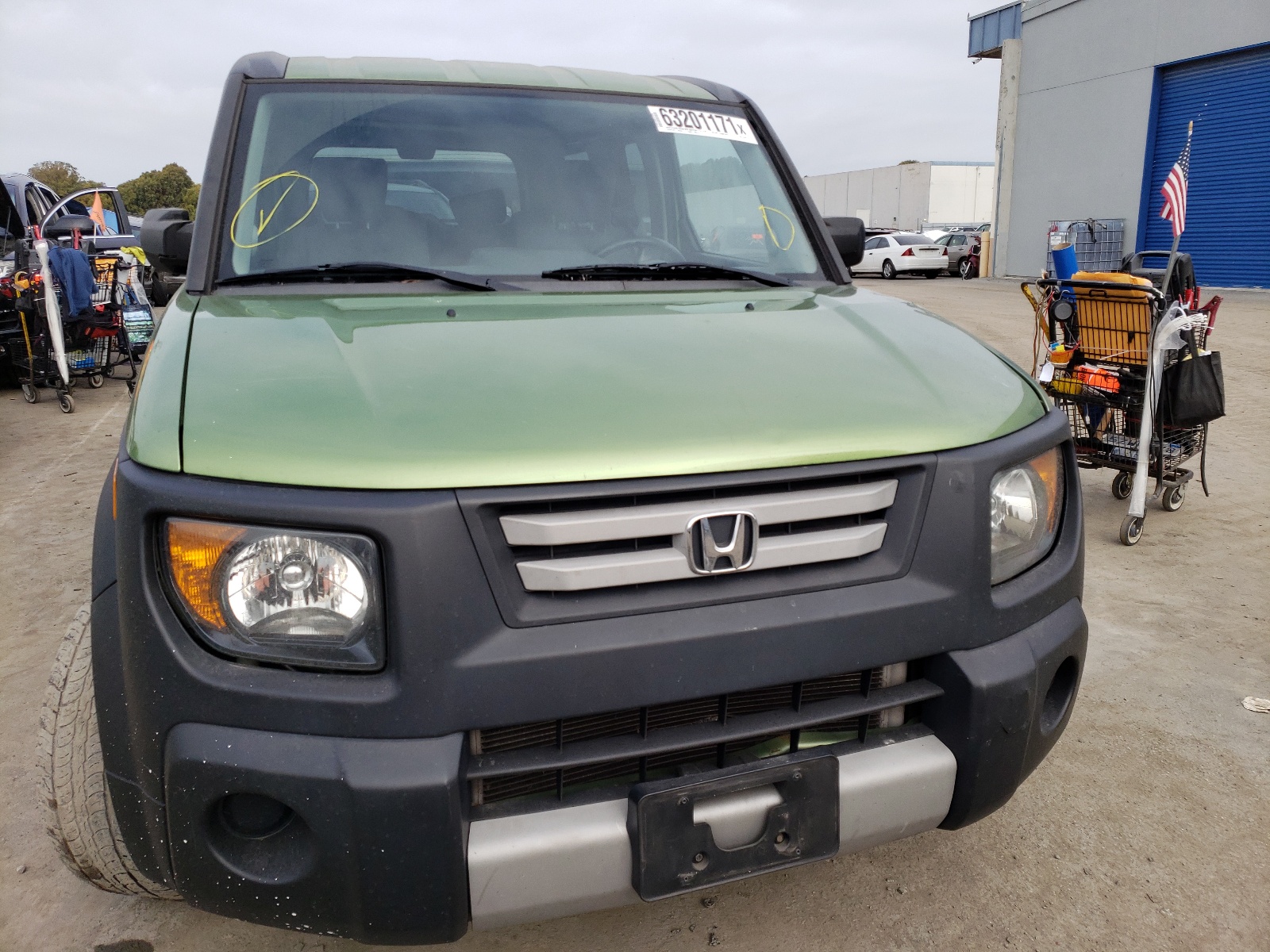 Photo 9 from auction – 2007 HONDA ELEMENT LX with VIN 5J6YH183X7L014846