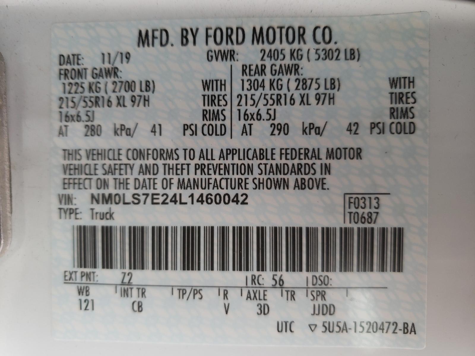 Photo 10 from auction – 2020 FORD TRANSIT CO with VIN NM0LS7E24L1460042