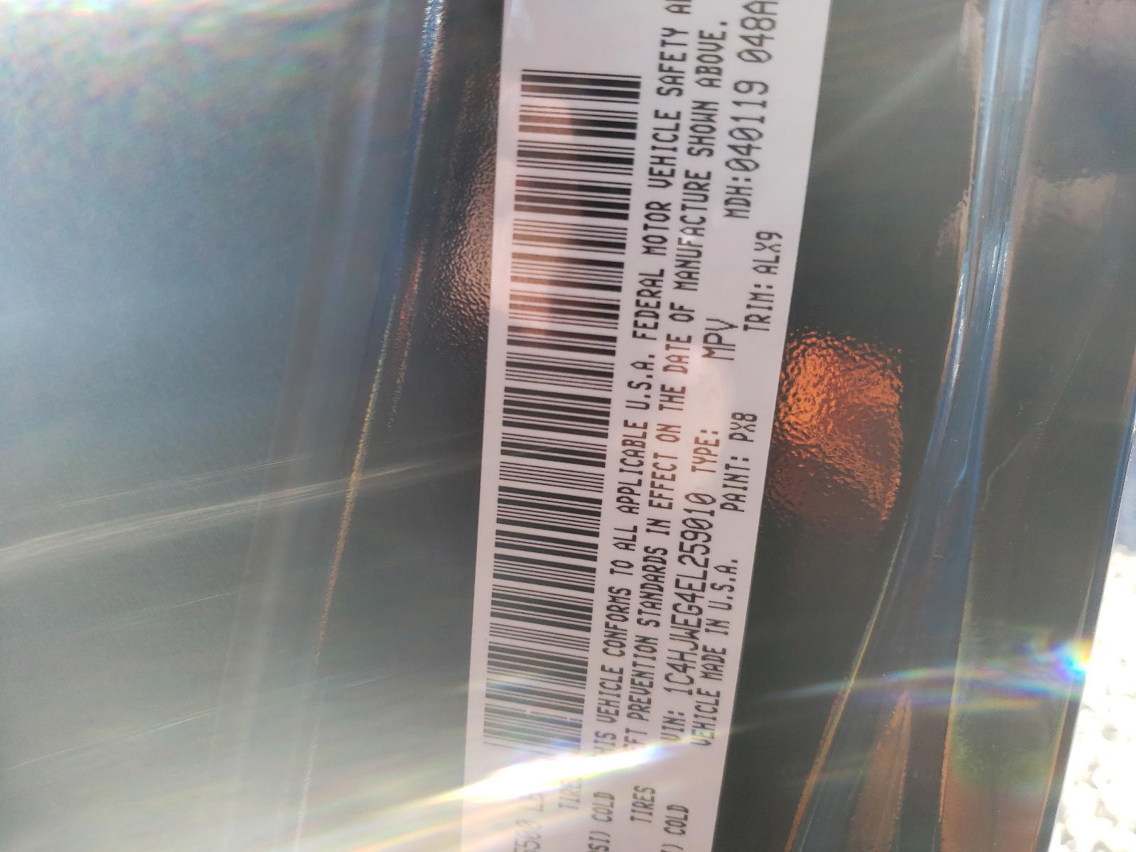 Photo 10 from auction – 2014 JEEP WRANGLER U with VIN 1C4HJWEG4EL259010