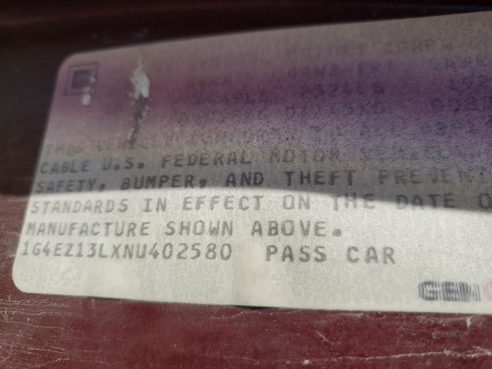 Photo 10 from auction – 1992 BUICK RIVIERA with VIN 1G4EZ13LXNU402580