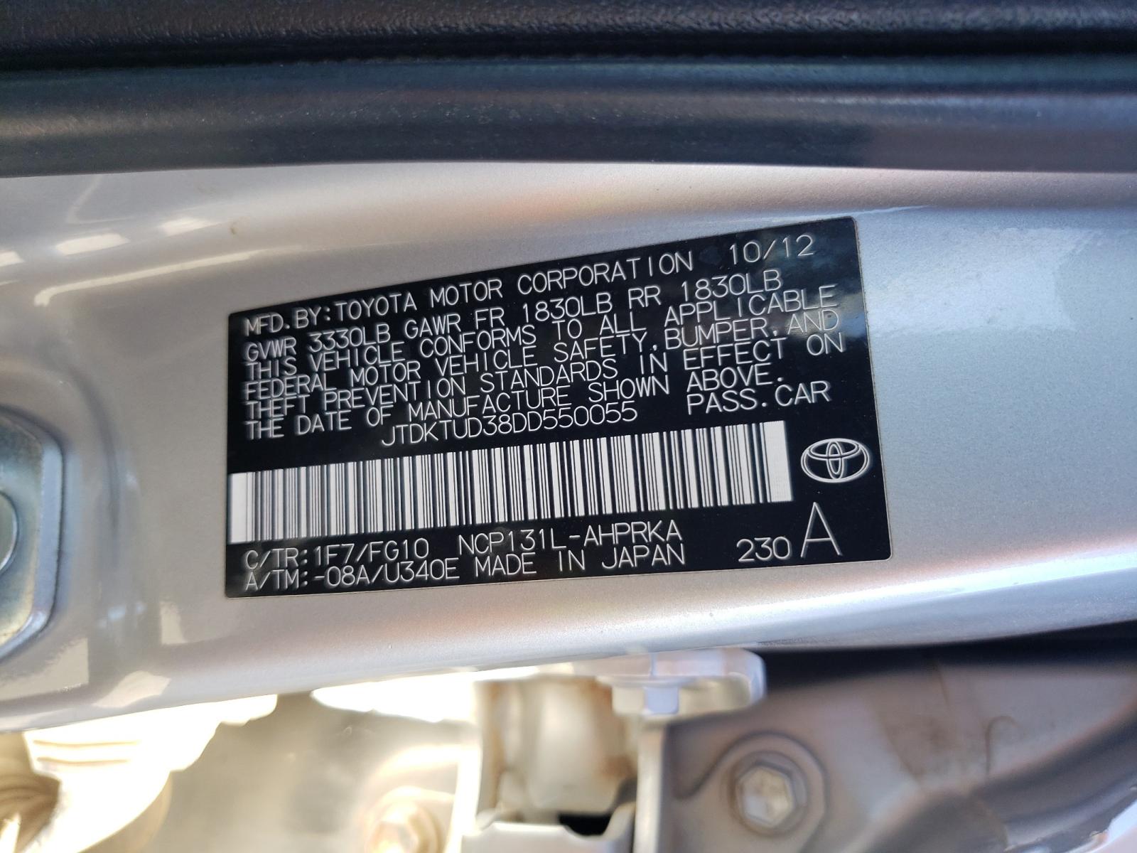 Photo 10 from auction – 2013 TOYOTA YARIS with VIN JTDKTUD38DD550055