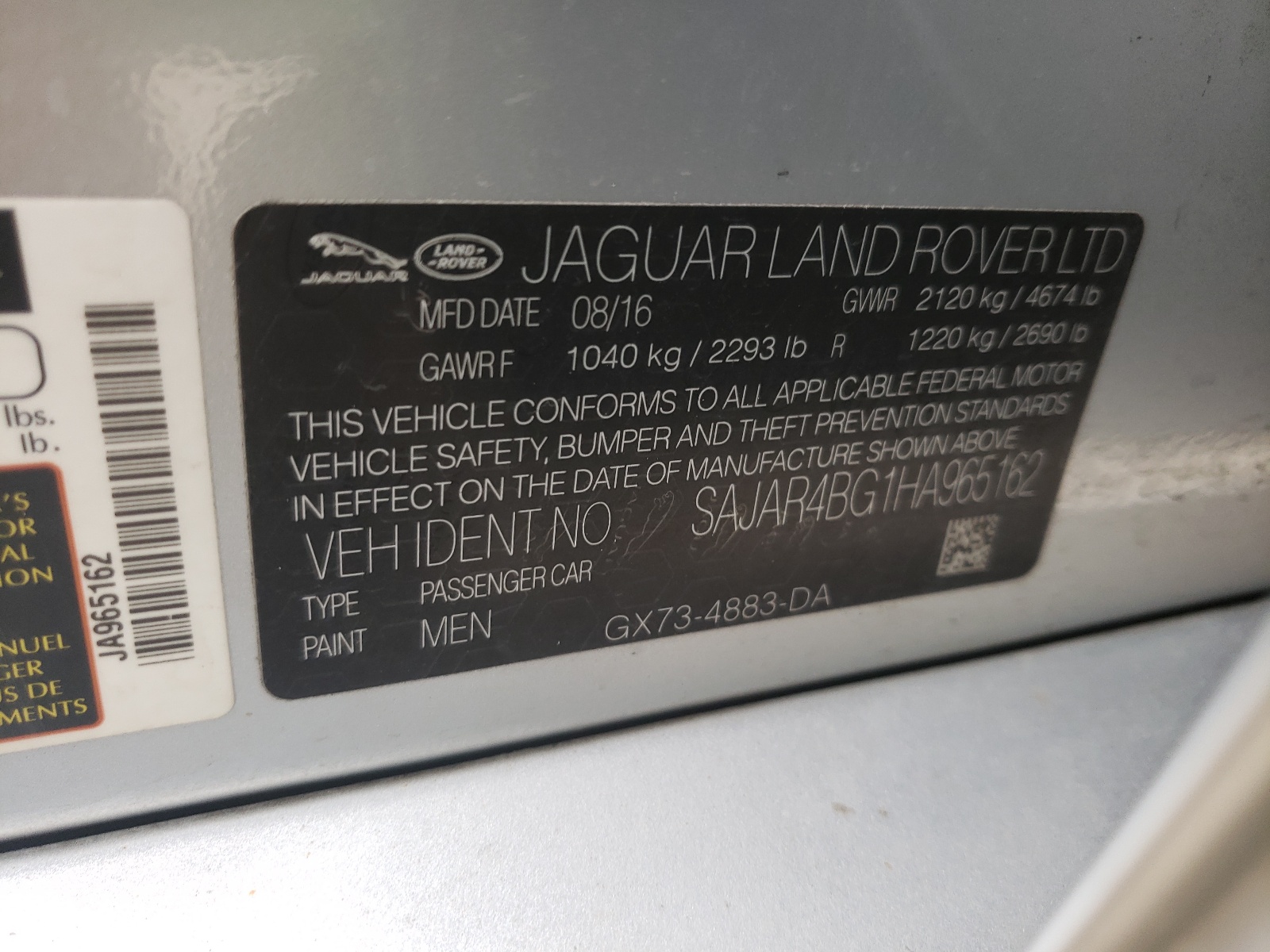 صورة رقم 10 من المزاد - 2017 JAGUAR XE مع VIN SAJAR4BG1HA965162