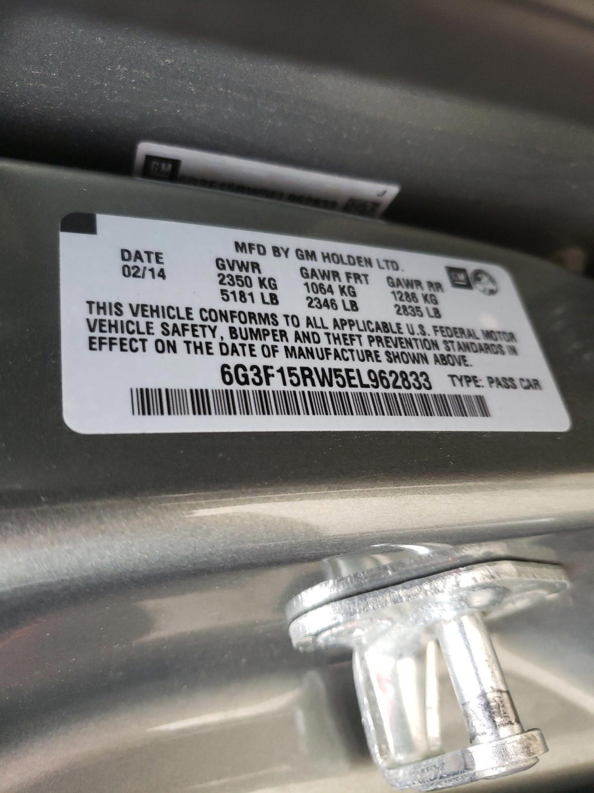 Photo 10 from auction – 2014 CHEVROLET SS with VIN 6G3F15RW5EL962833