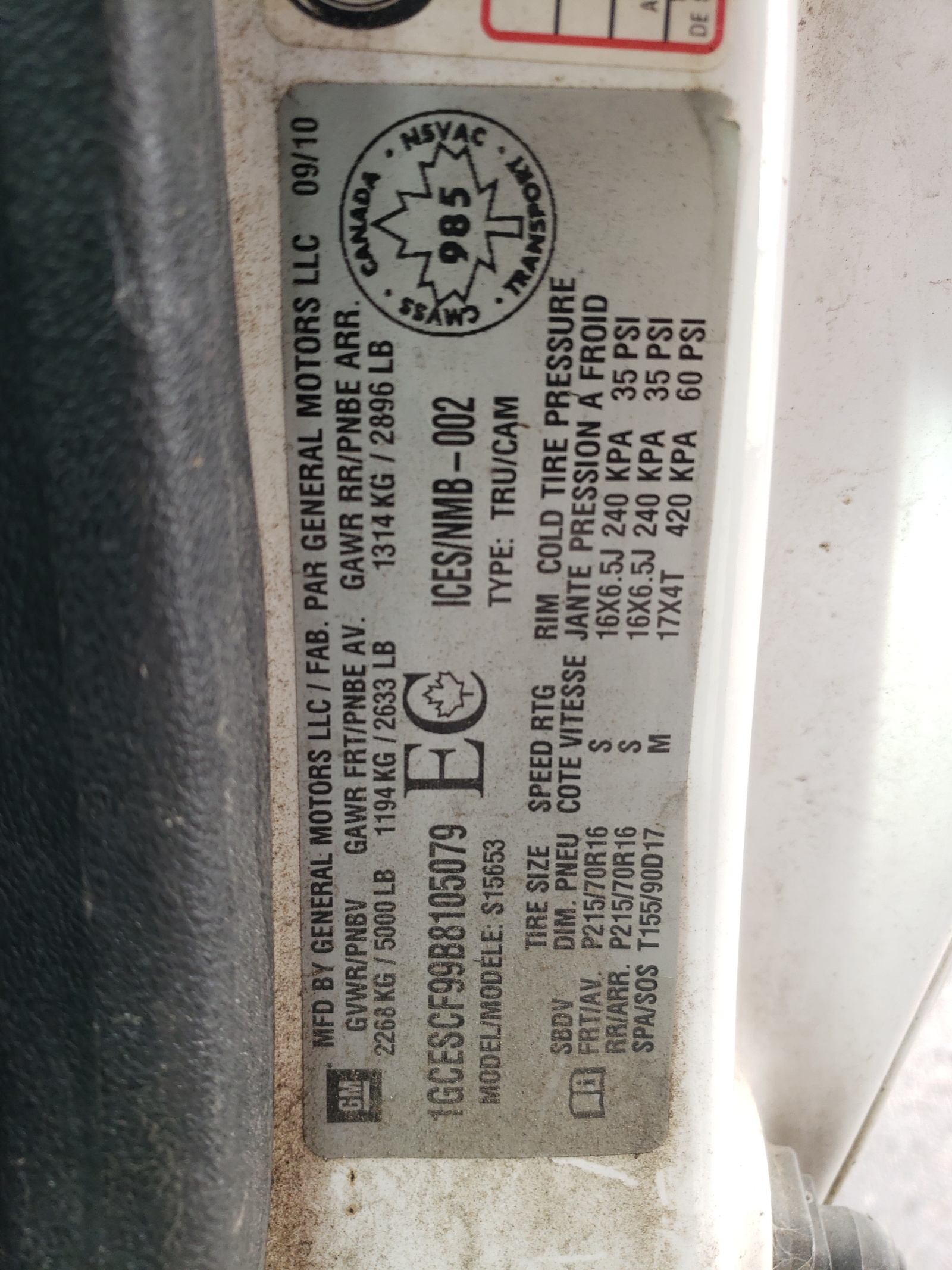 Photo 10 from auction – 2011 CHEVROLET COLORADO L with VIN 1GCESCF99B8105079