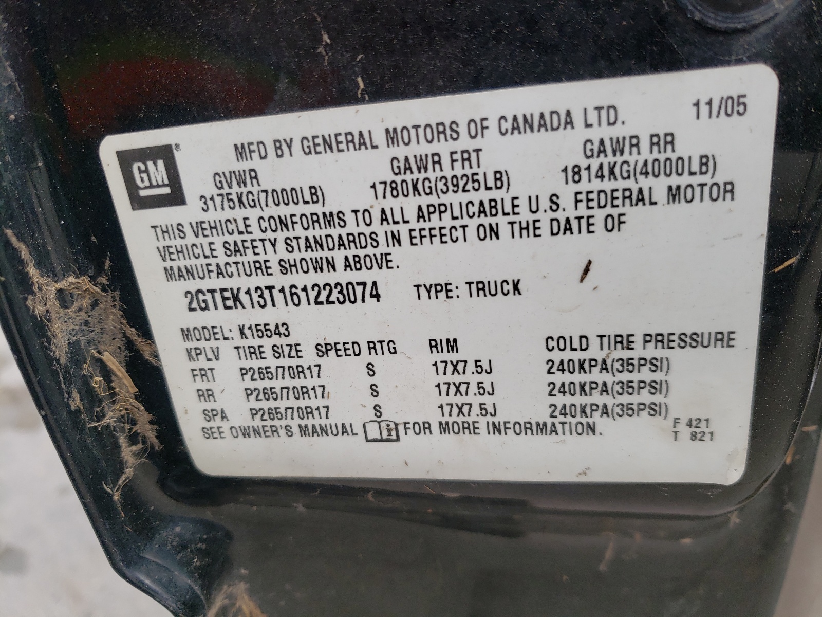 Photo 10 from auction – 2006 GMC NEW SIERRA with VIN 2GTEK13T161223074