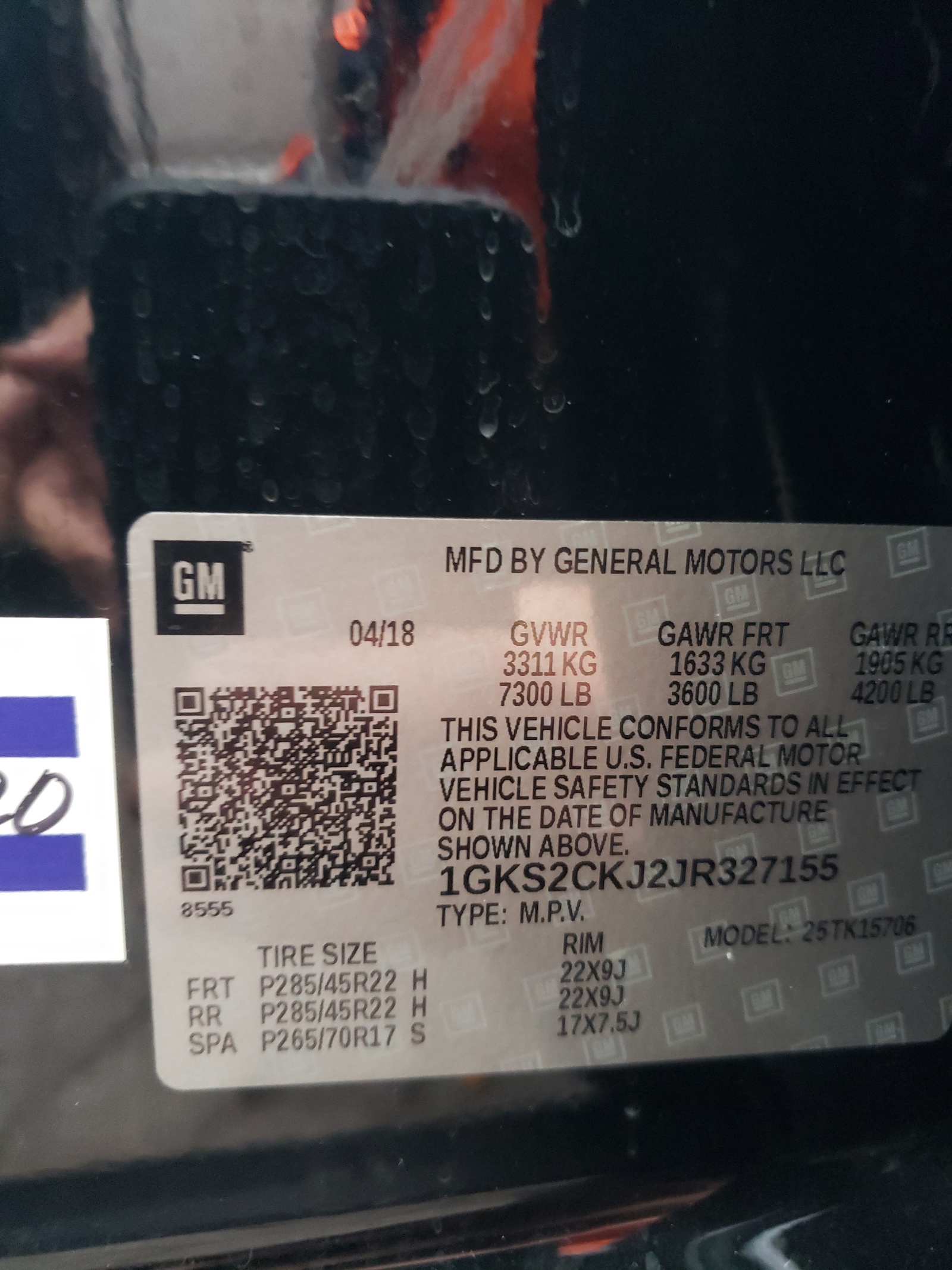 Photo 10 from auction – 2018 GMC YUKON DENA with VIN 1GKS2CKJ2JR327155