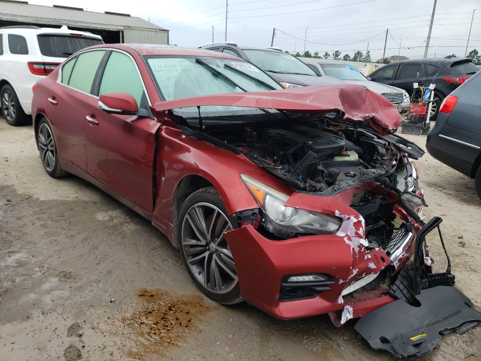 INFINITI Q50 BASE 2014 with VIN JN1BV7ARXEM700742 - Photo from auction