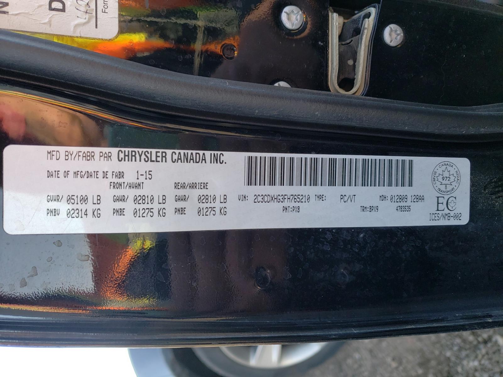 Photo 10 from auction – 2015 DODGE CHARGER SX with VIN 2C3CDXHG3FH765210