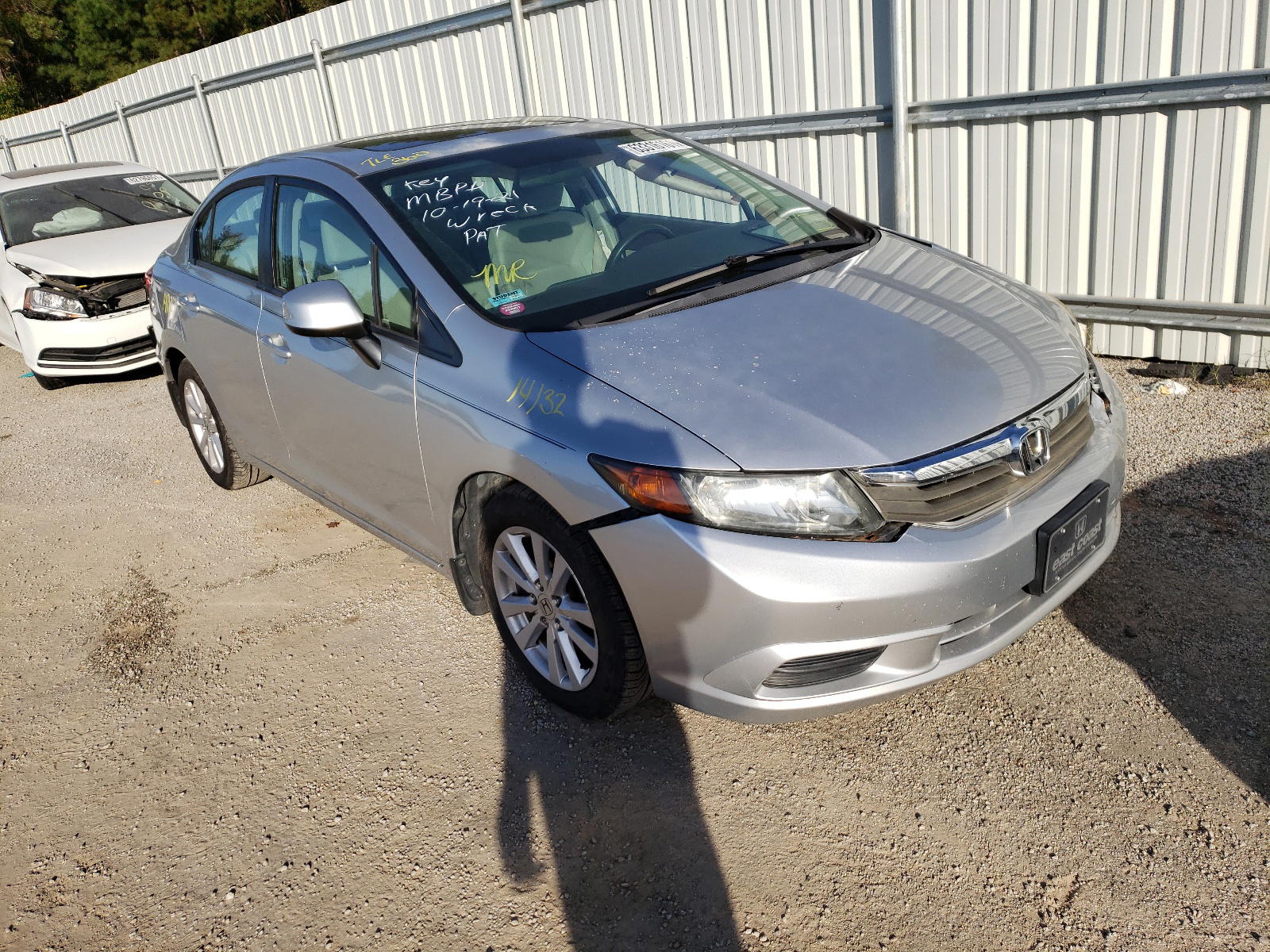 HONDA CIVIC EX 2012 with VIN 2HGFB2F88CH547449 - Photo from auction