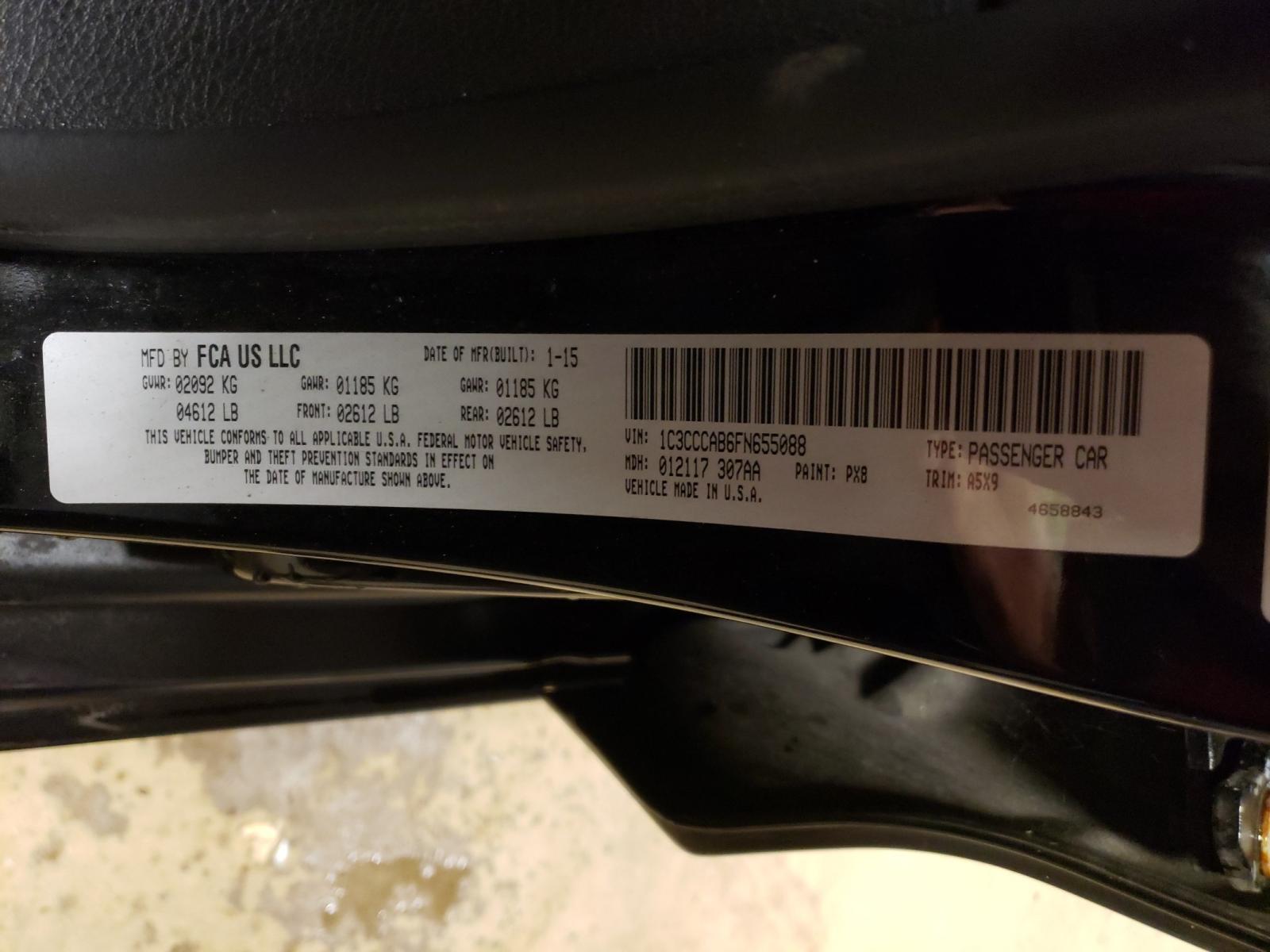 Photo 10 from auction – 2015 CHRYSLER 200 LIMITE with VIN 1C3CCCAB6FN655088