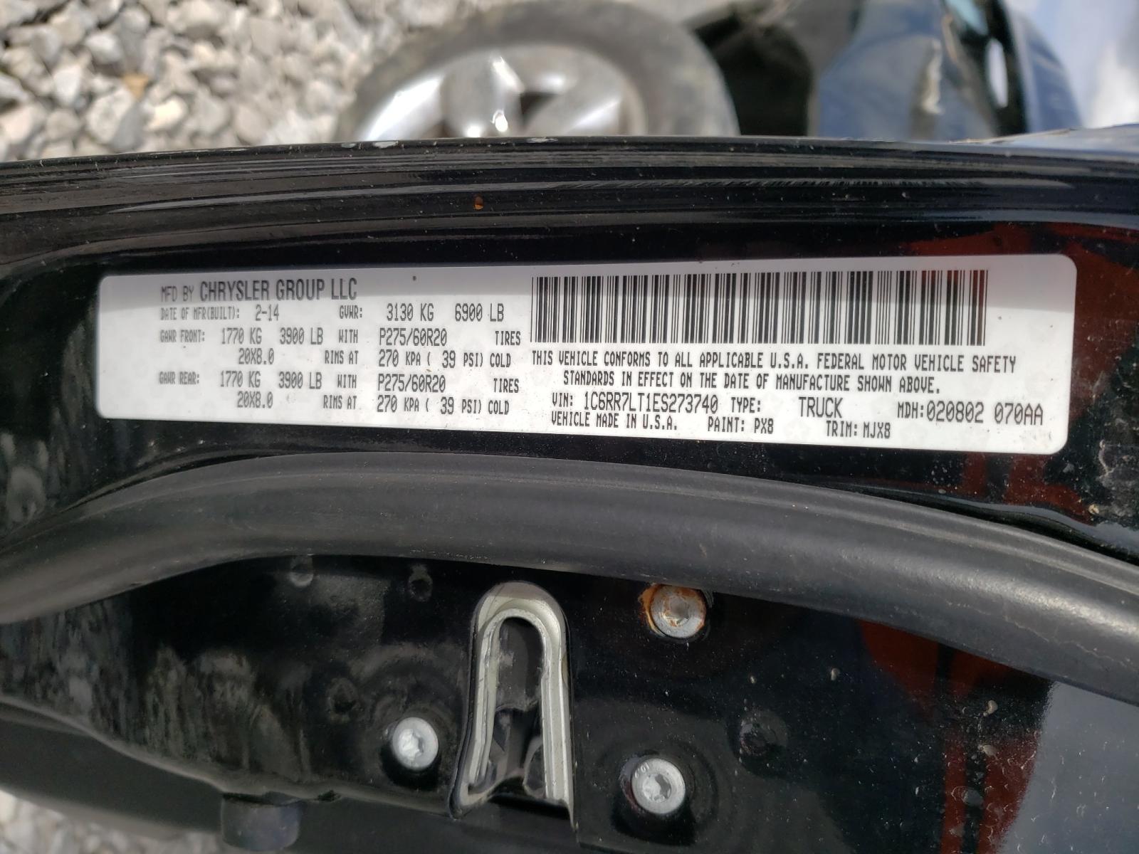 Photo 10 from auction – 2014 RAM 1500 SLT with VIN 1C6RR7LT1ES273740