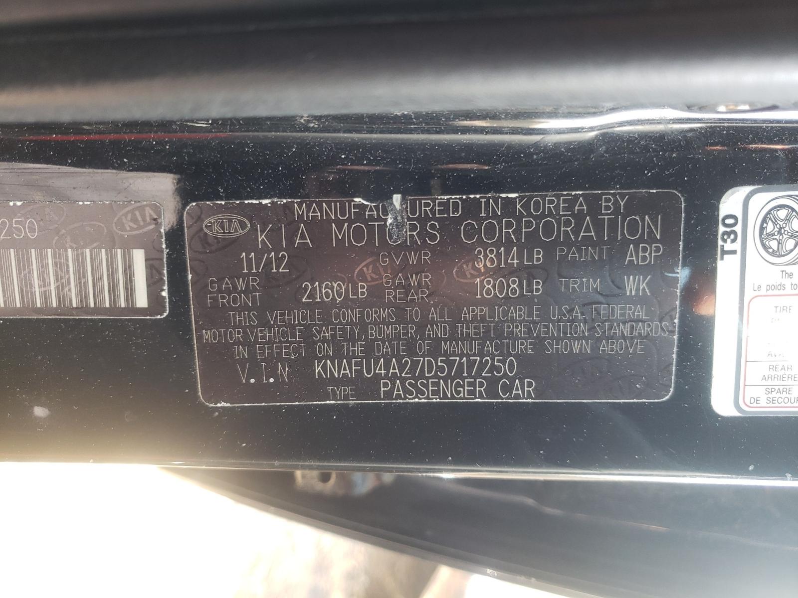 Photo 10 from auction – 2013 KIA FORTE EX with VIN KNAFU4A27D5717250
