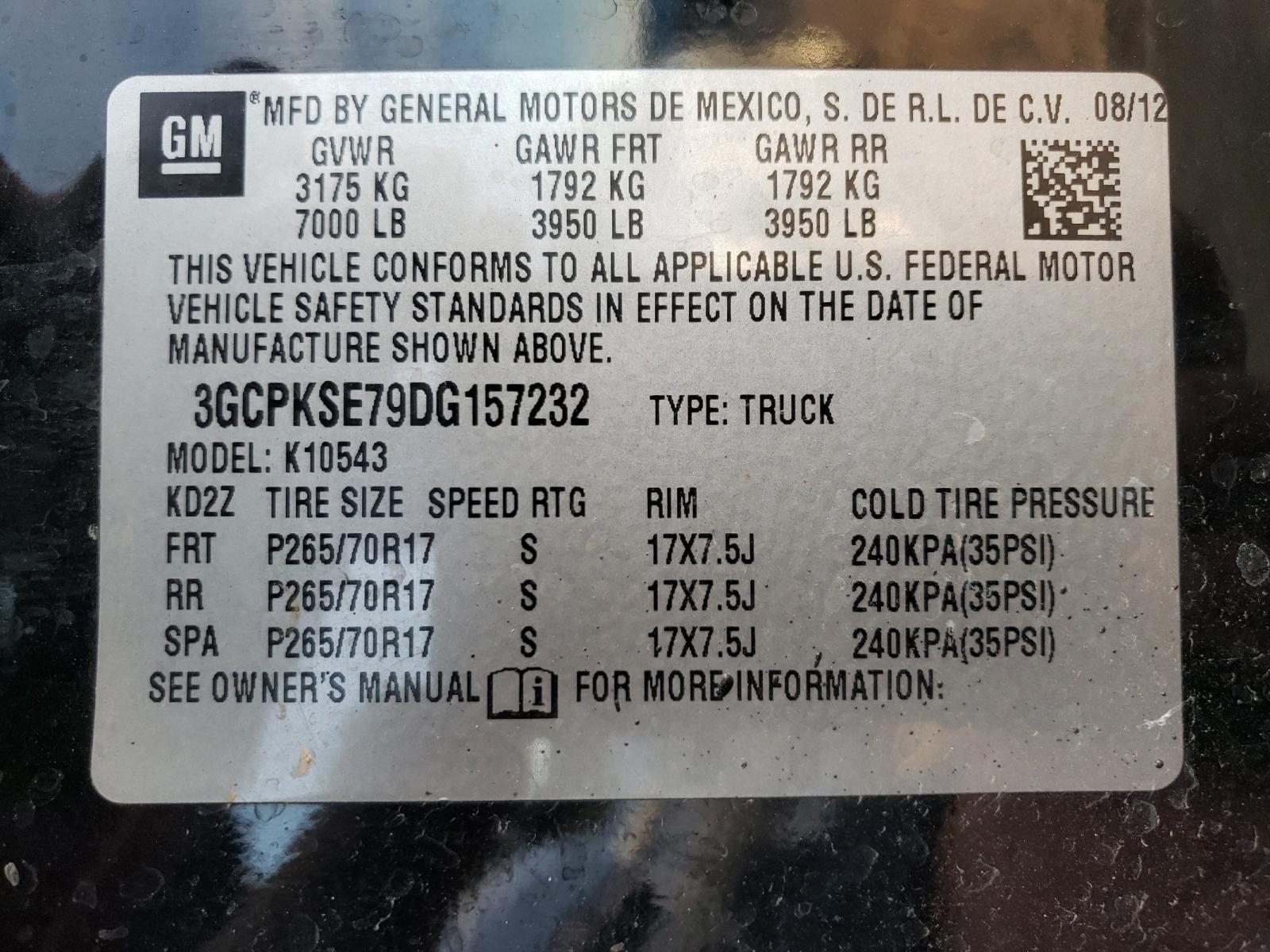 Photo 10 from auction – 2013 CHEVROLET SILVERADO with VIN 3GCPKSE79DG157232