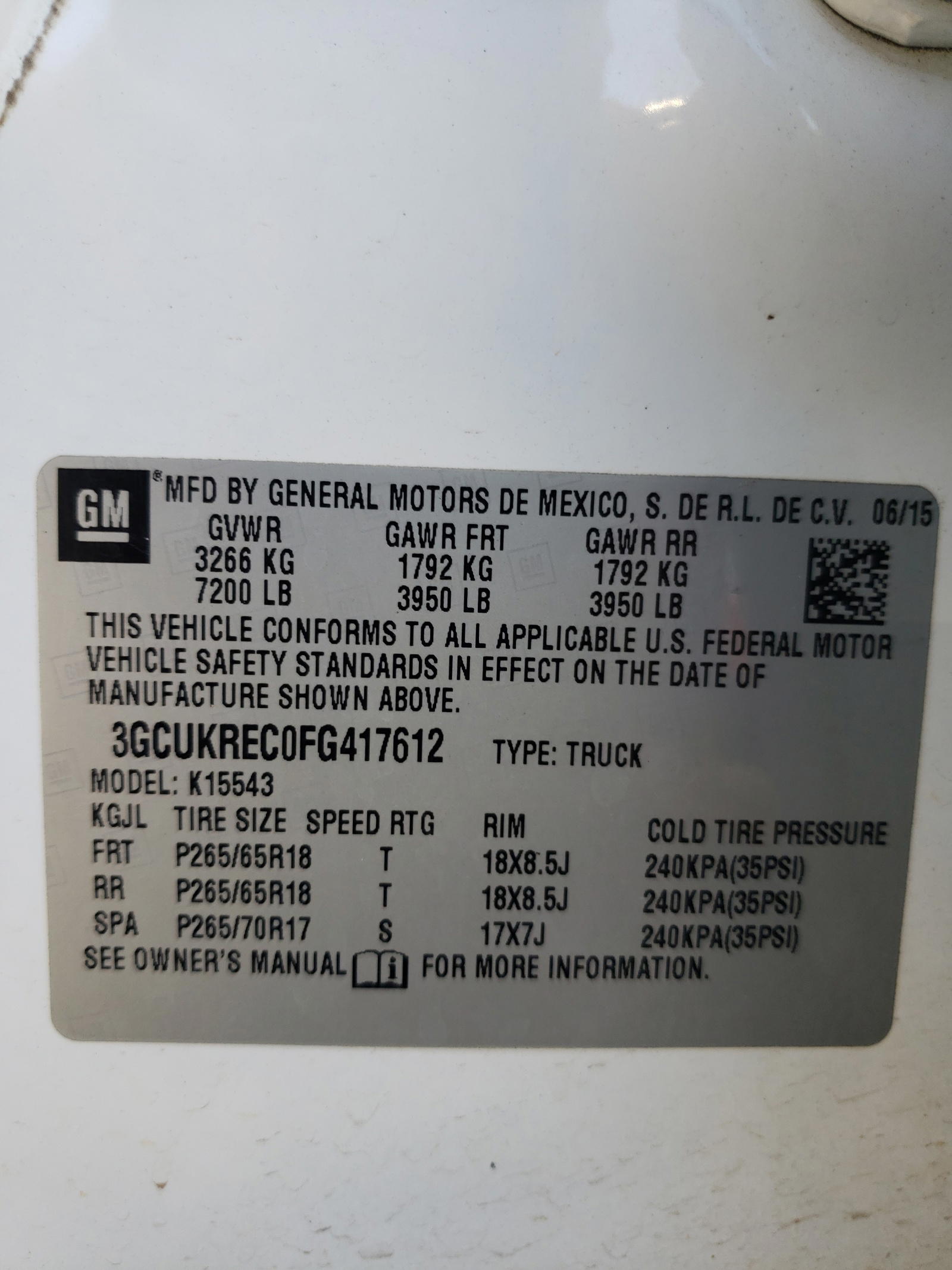 Photo 10 from auction – 2015 CHEVROLET SILVERADO with VIN 3GCUKREC0FG417612