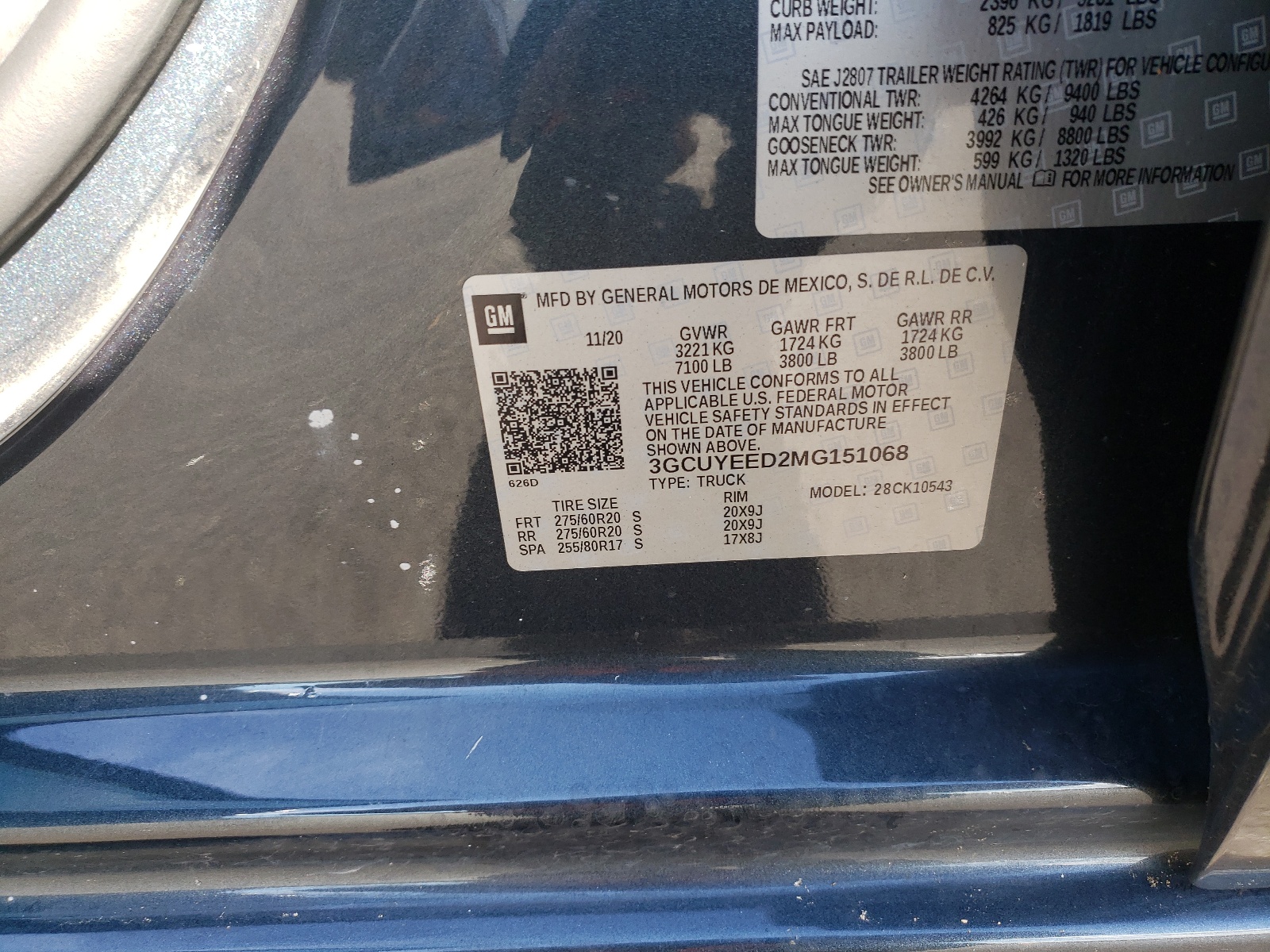 Photo 10 from auction – 2021 CHEVROLET SILVERADO with VIN 3GCUYEED2MG151068