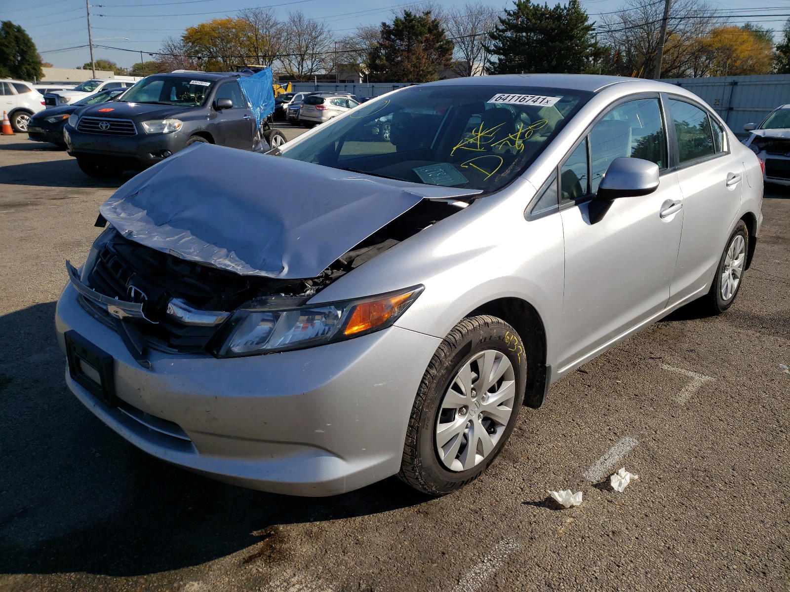 Photo 2 from auction – 2012 HONDA CIVIC LX with VIN 19XFB2F5XCE017550