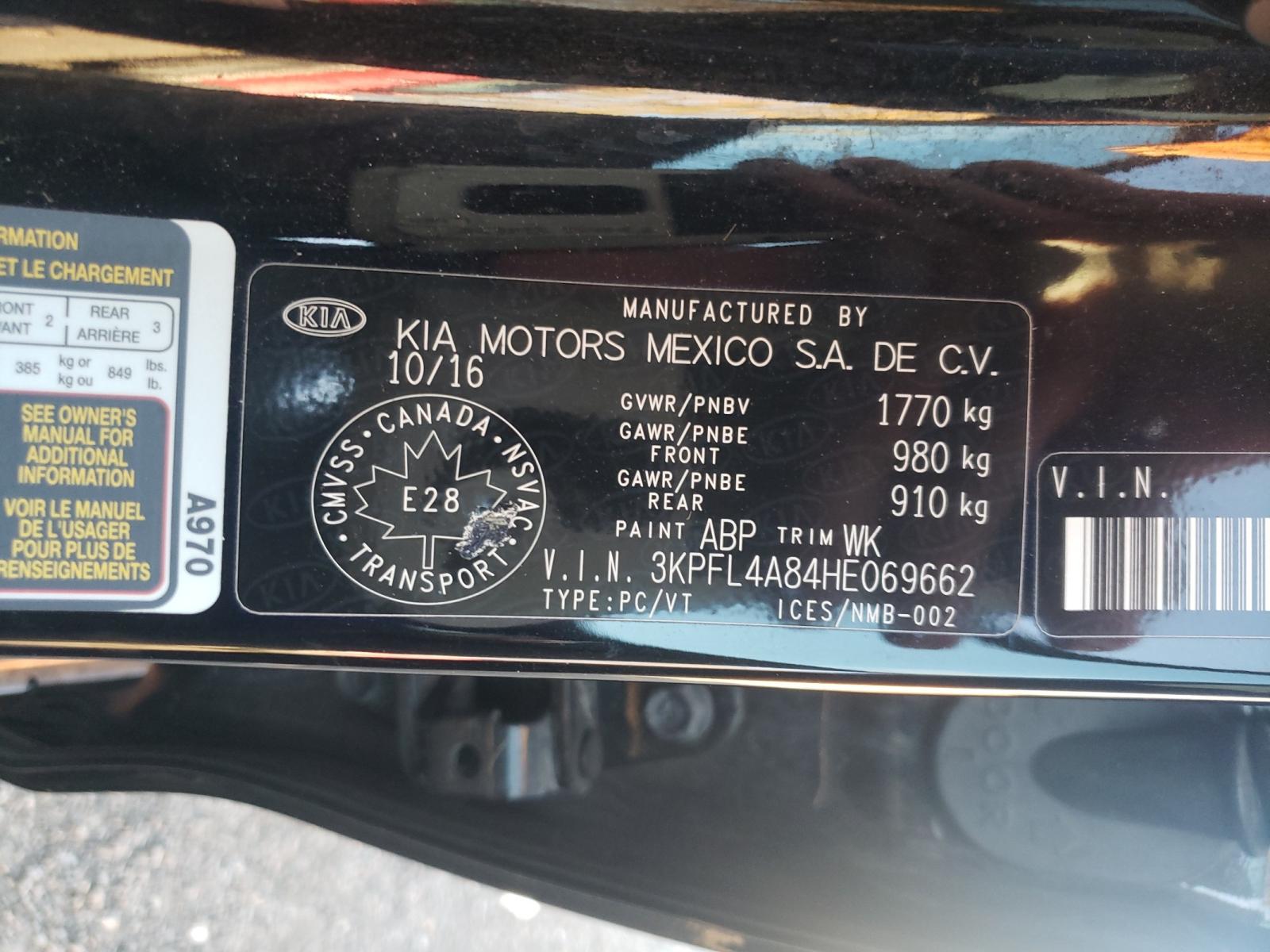 Photo 10 from auction – 2017 KIA FORTE EX with VIN 3KPFL4A84HE069662