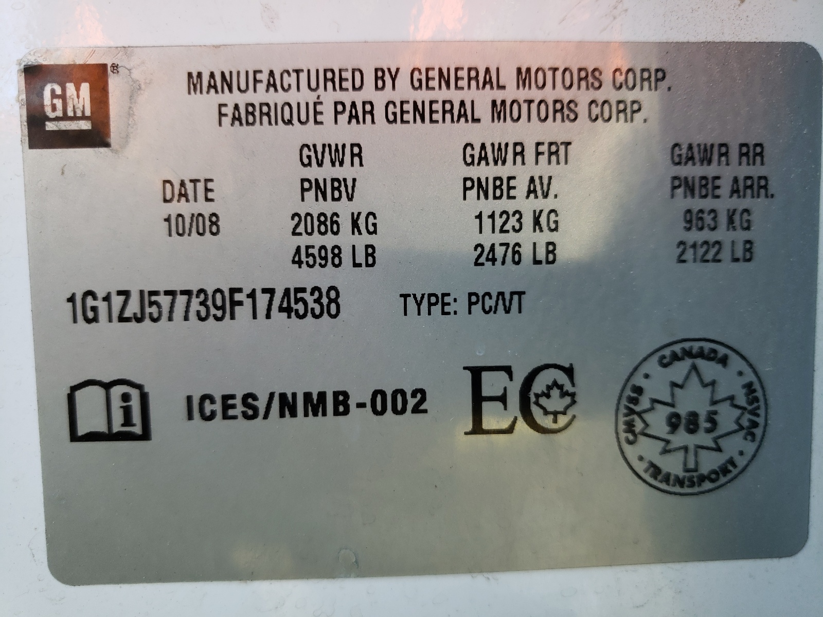 Photo 10 from auction – 2009 CHEVROLET MALIBU 2LT with VIN 1G1ZJ57739F174538