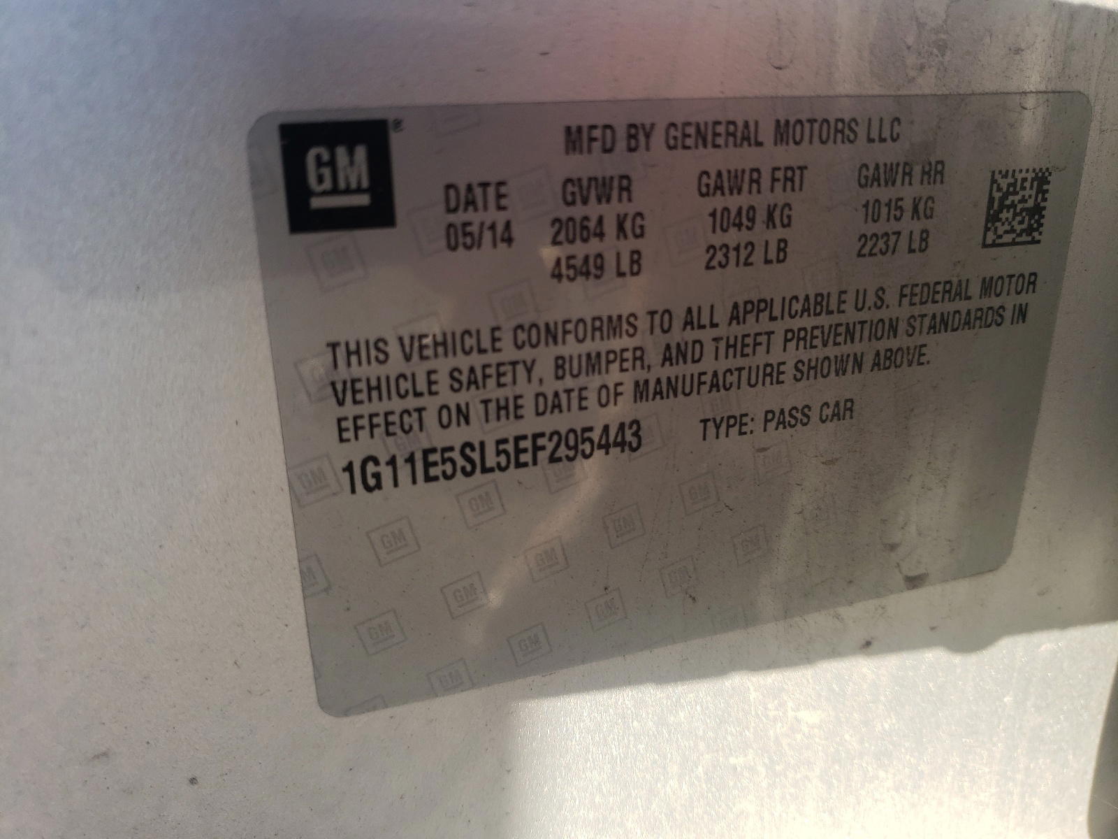Photo 10 from auction – 2014 CHEVROLET MALIBU 2LT with VIN 1G11E5SL5EF295443