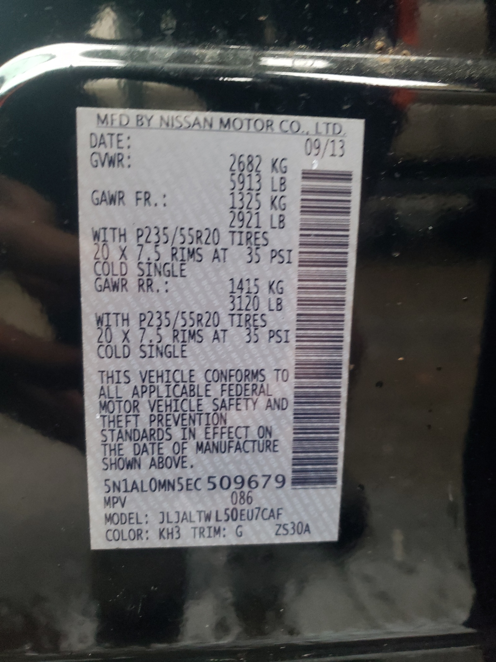 Photo 10 from auction – 2014 INFINITI QX60 with VIN 5N1AL0MN5EC509679