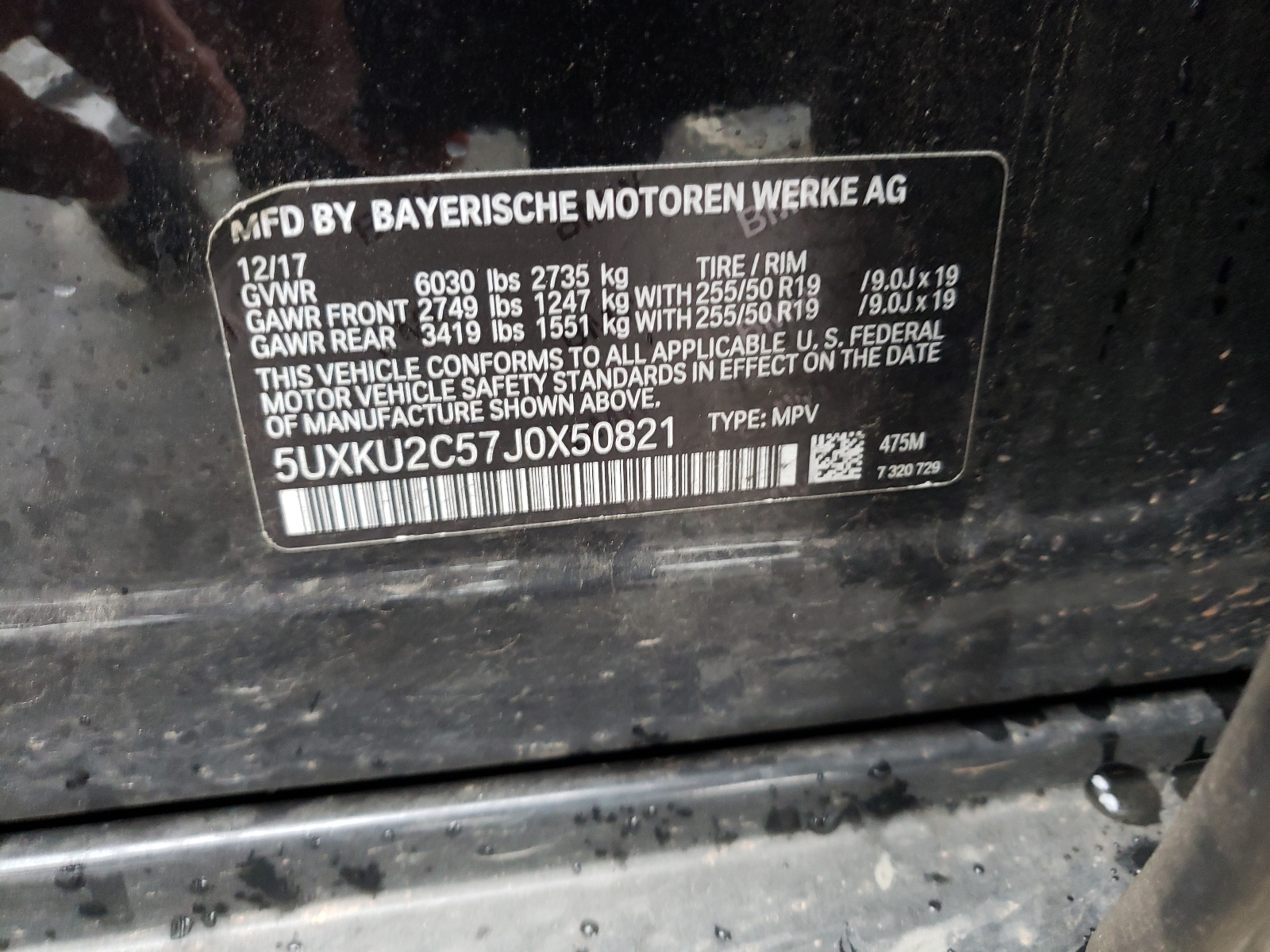 Photo 10 from auction – 2018 BMW X6 XDRIVE3 with VIN 5UXKU2C57J0X50821