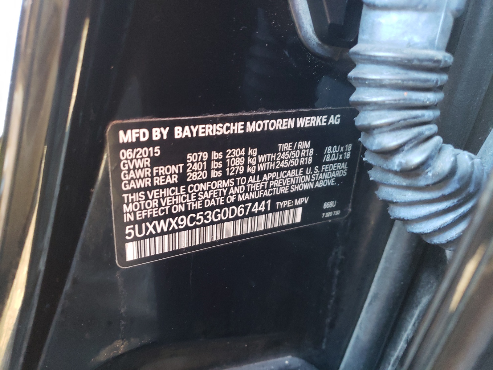 Photo 10 from auction – 2016 BMW X3 XDRIVE2 with VIN 5UXWX9C53G0D67441
