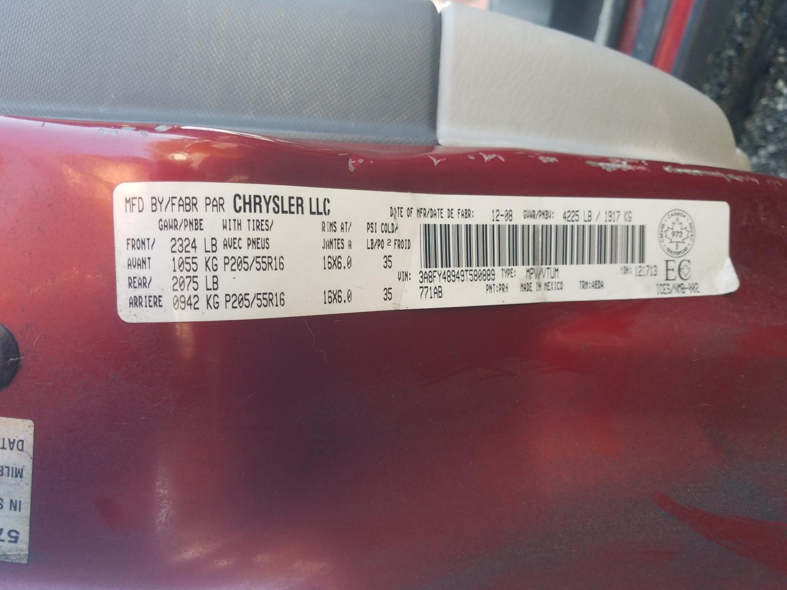 Photo 10 from auction – 2009 CHRYSLER PT CRUISER with VIN 3A8FY48949T580889
