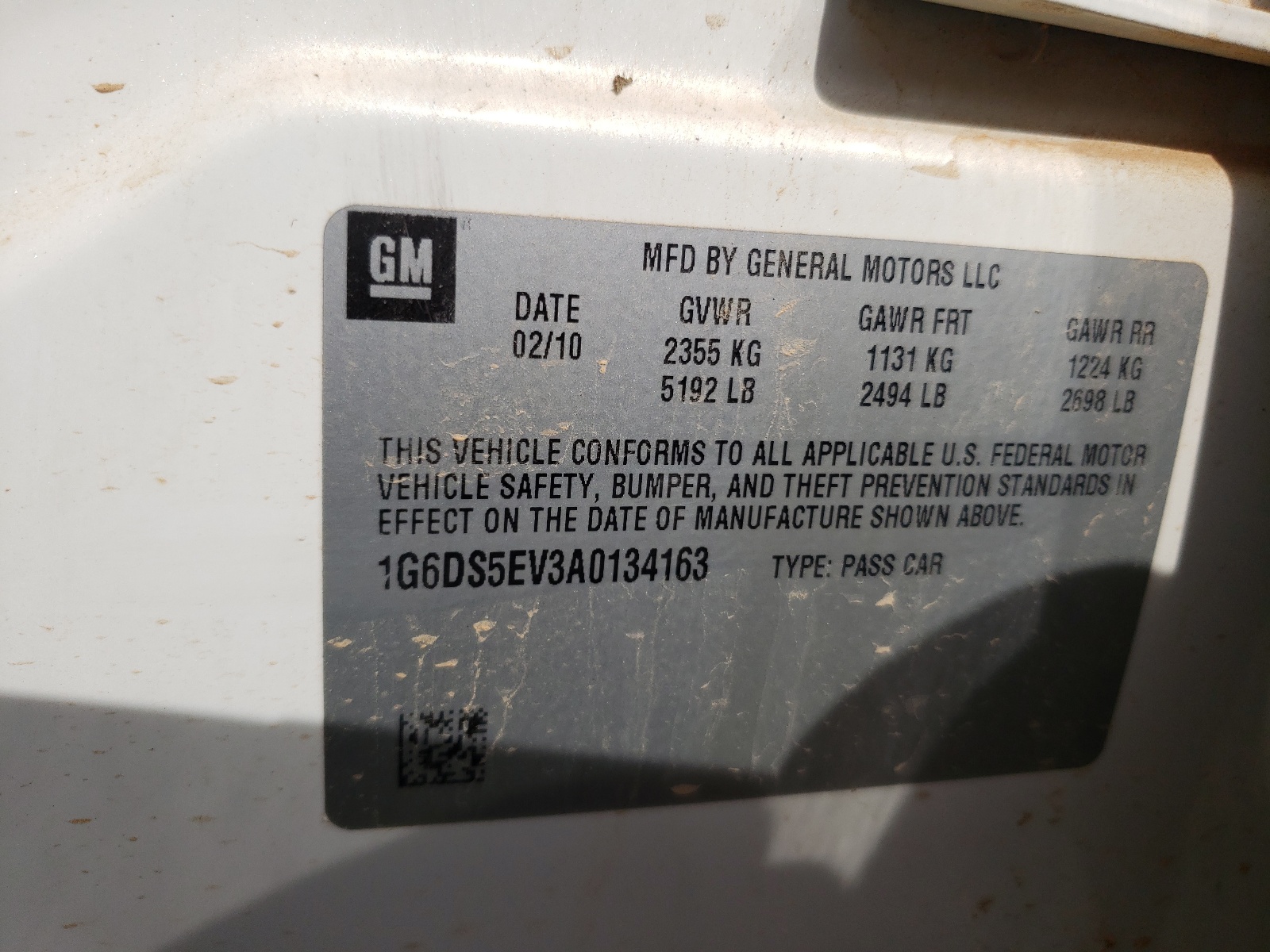Photo 10 from auction – 2010 CADILLAC CTS PREMIU with VIN 1G6DS5EV3A0134163