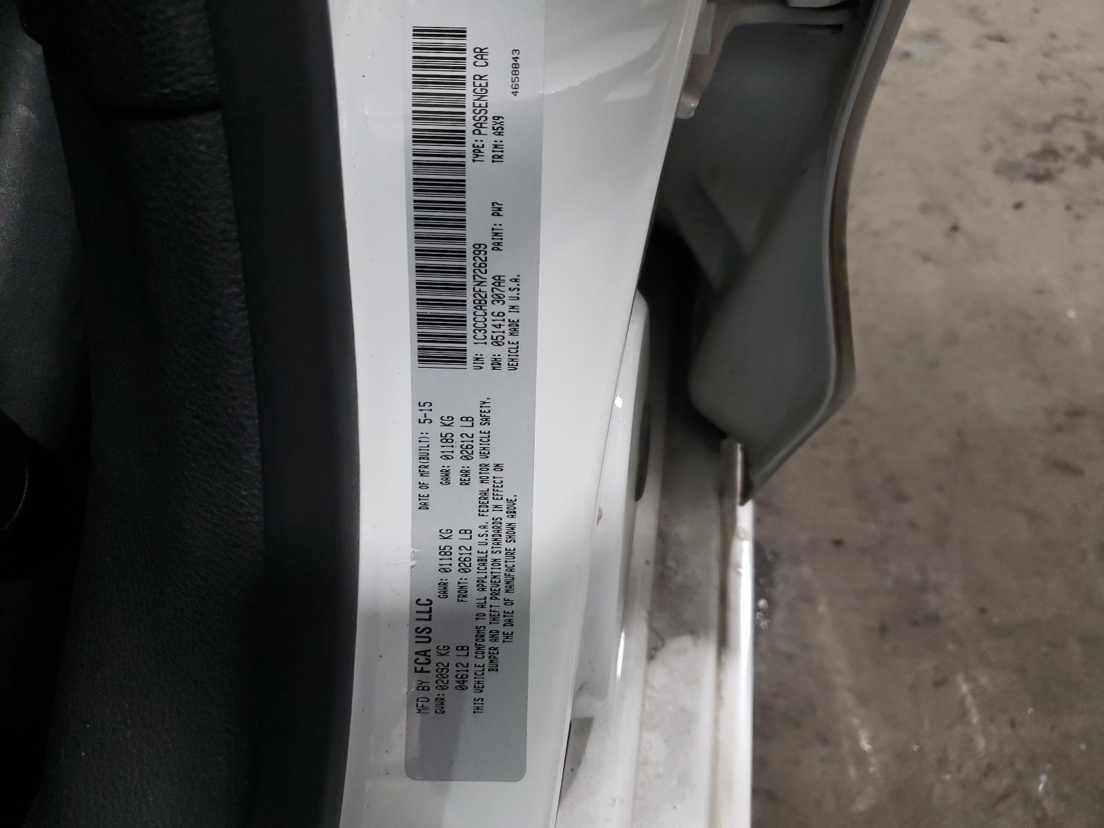 Photo 10 from auction – 2015 CHRYSLER 200 LIMITE with VIN 1C3CCCAB2FN726299
