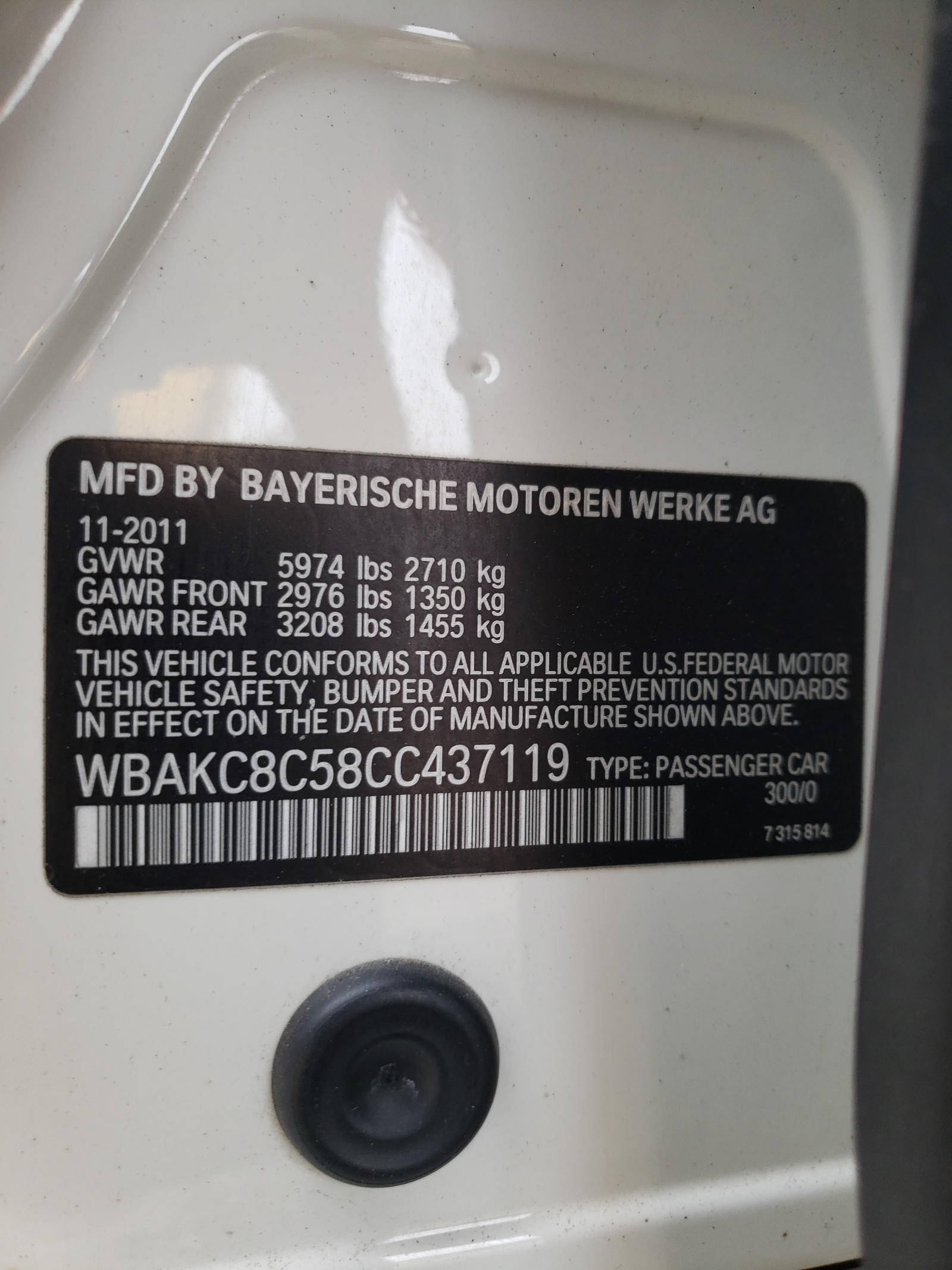 Photo 10 from auction – 2012 BMW ALPINA B7 with VIN WBAKC8C58CC437119
