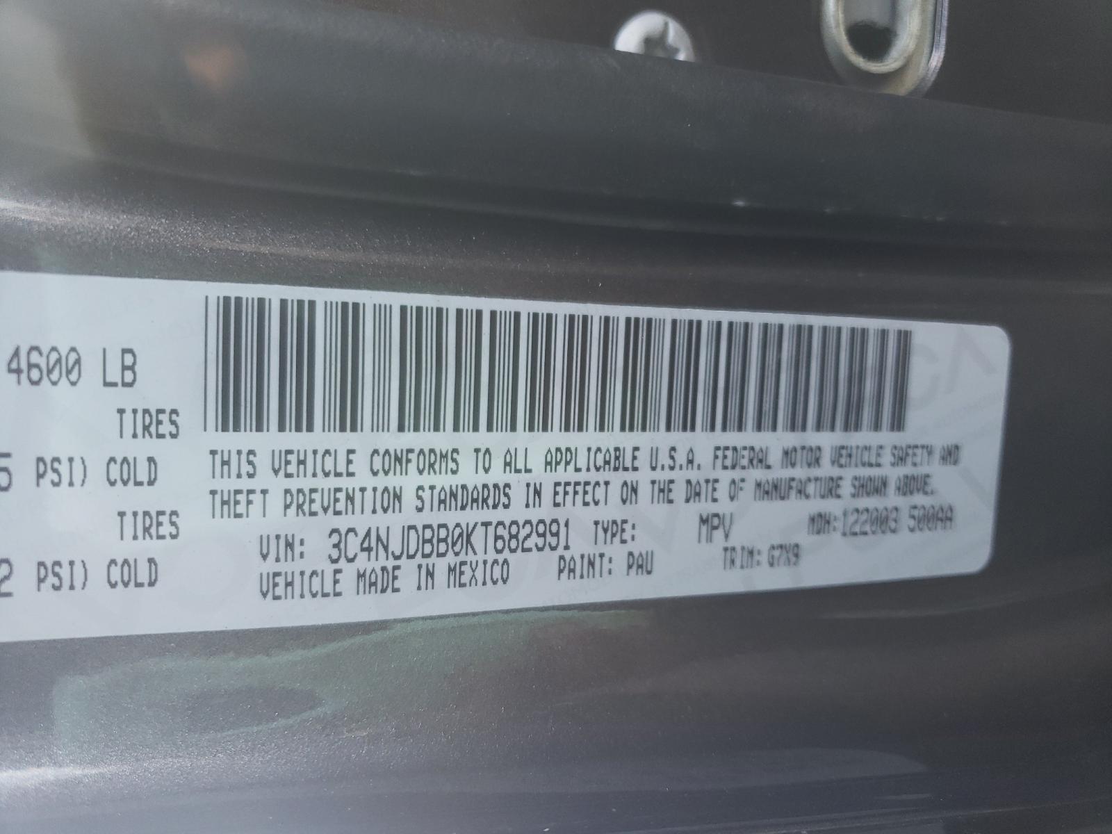 Photo 10 from auction – 2019 JEEP COMPASS LA with VIN 3C4NJDBB0KT682991