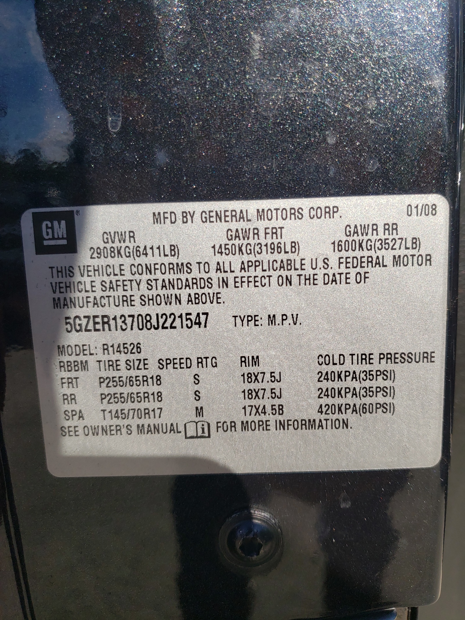 Photo 10 from auction – 2008 SATURN OUTLOOK XE with VIN 5GZER13708J221547