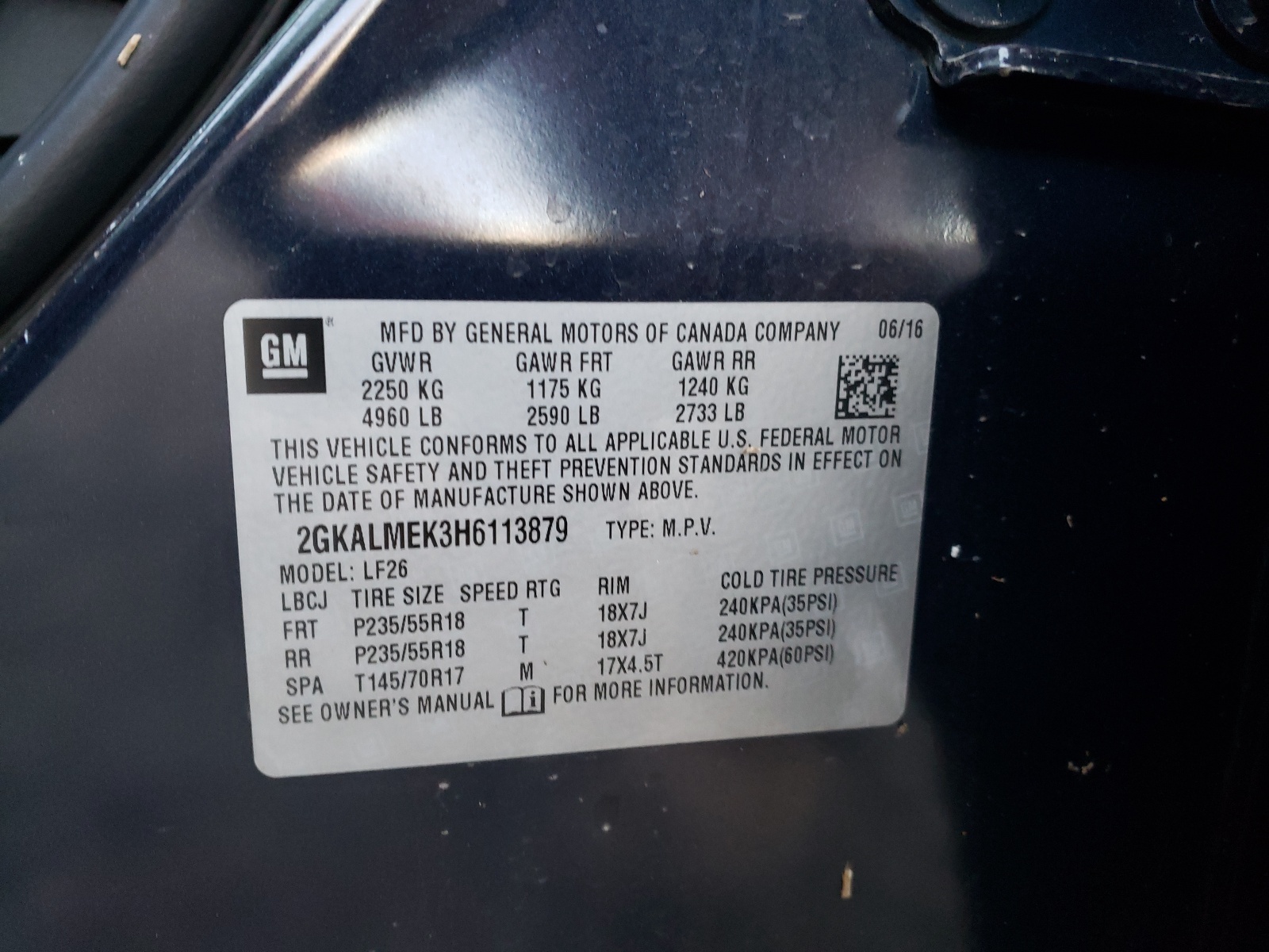 Zdjęcie 10 z aukcji – 2017 GMC TERRAIN SL z VIN 2GKALMEK3H6113879