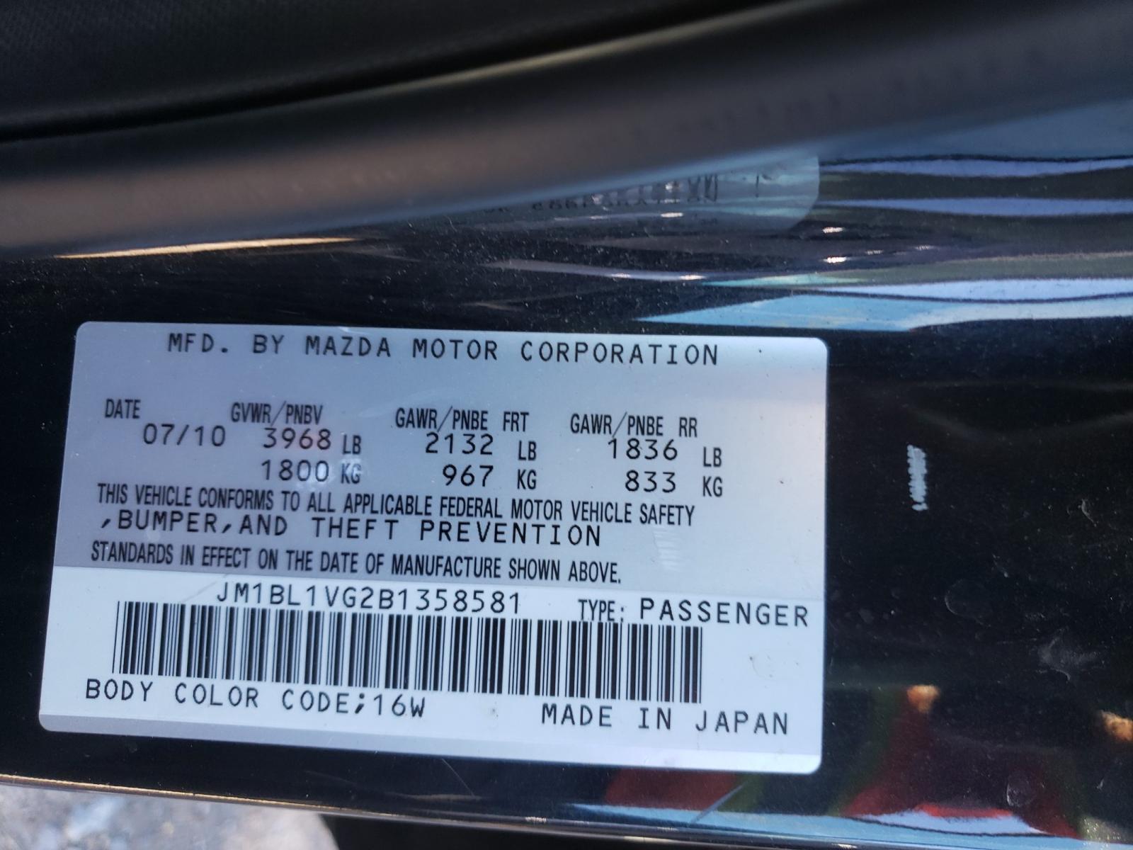 Photo 10 from auction – 2011 MAZDA 3 I with VIN JM1BL1VG2B1358581