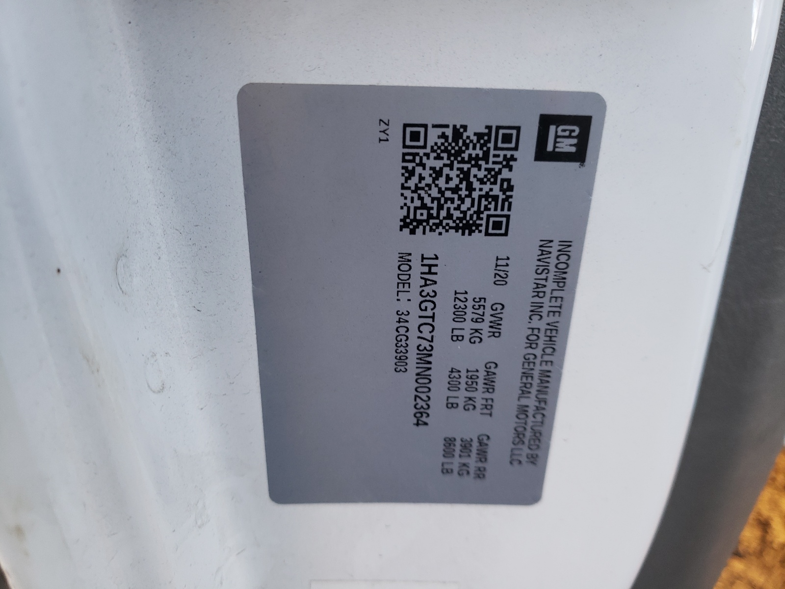 Photo 10 from auction – 2021 CHEVROLET EXPRESS G3 with VIN 1HA3GTC73MN002364