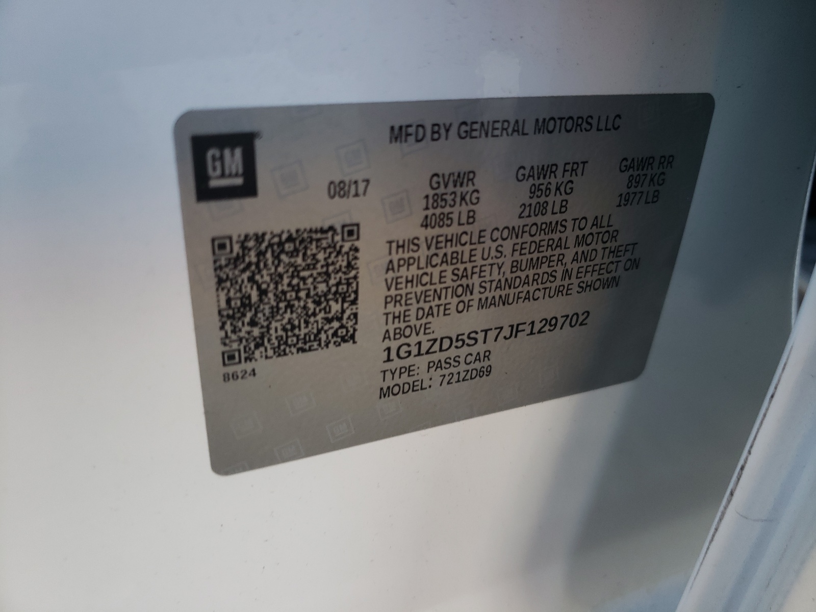 Photo 10 from auction – 2018 CHEVROLET MALIBU LT with VIN 1G1ZD5ST7JF129702