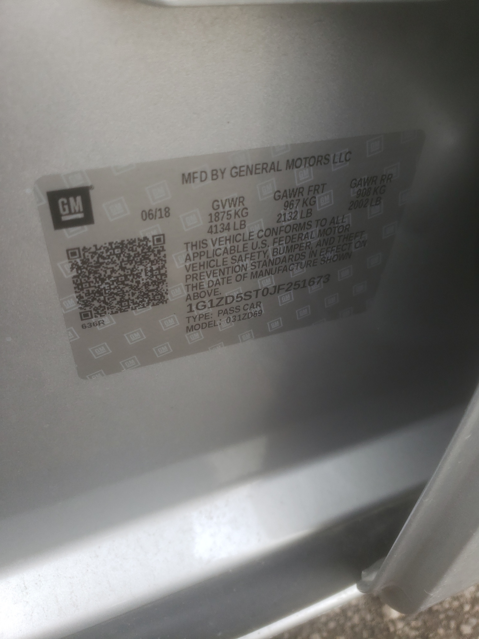 Photo 10 from auction – 2018 CHEVROLET MALIBU LT with VIN 1G1ZD5ST0JF251673