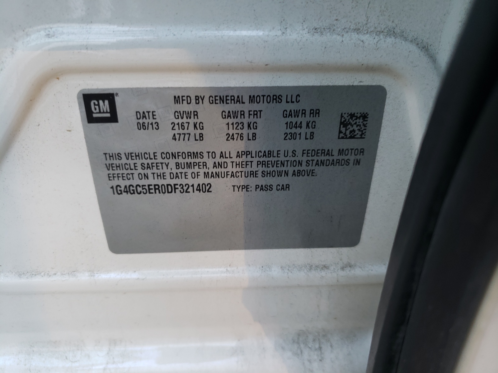 Photo 10 from auction – 2013 BUICK LACROSSE with VIN 1G4GC5ER0DF321402