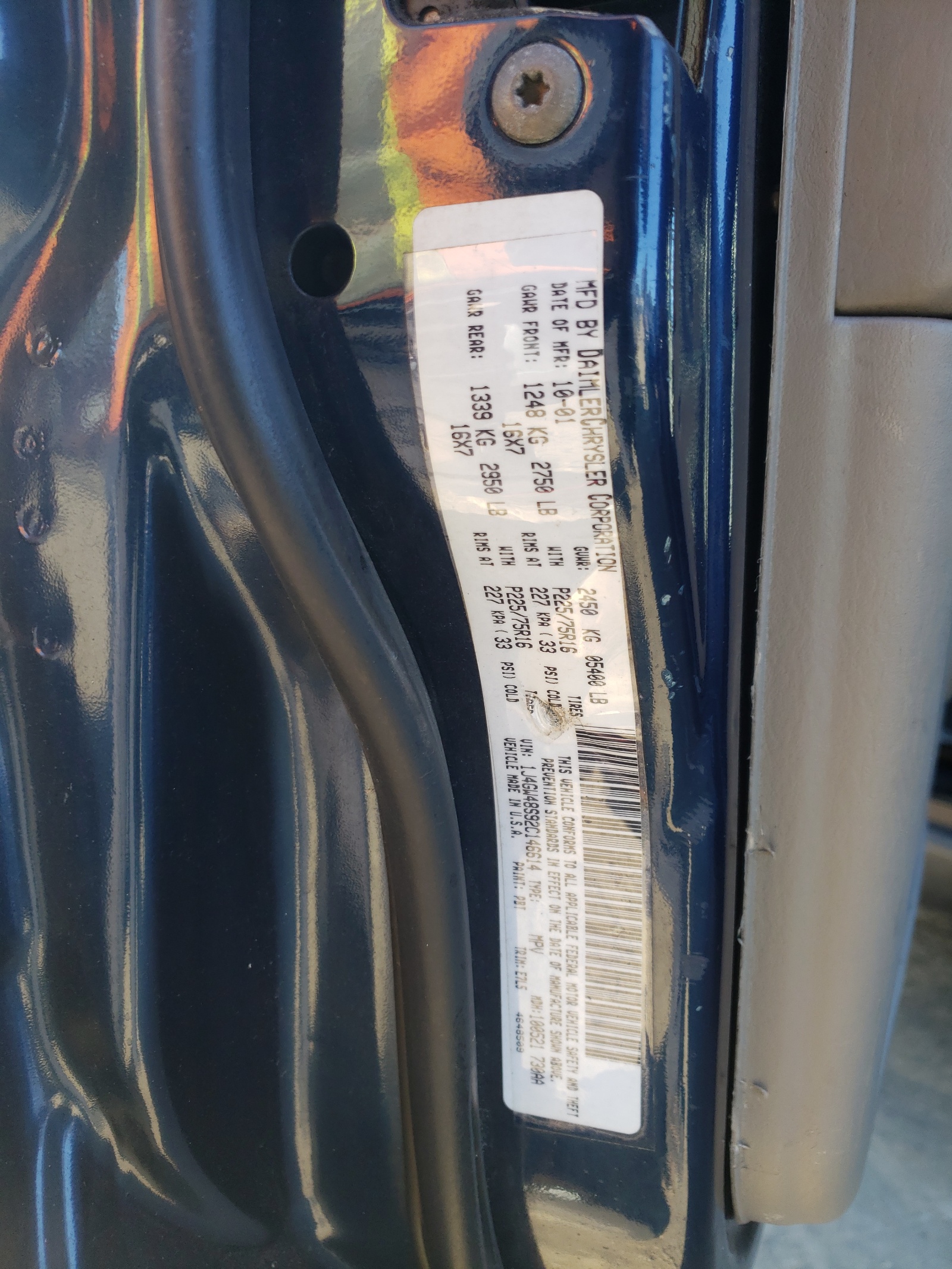 Photo 10 from auction – 2002 JEEP GRAND CHER with VIN 1J4GW48S92C146614
