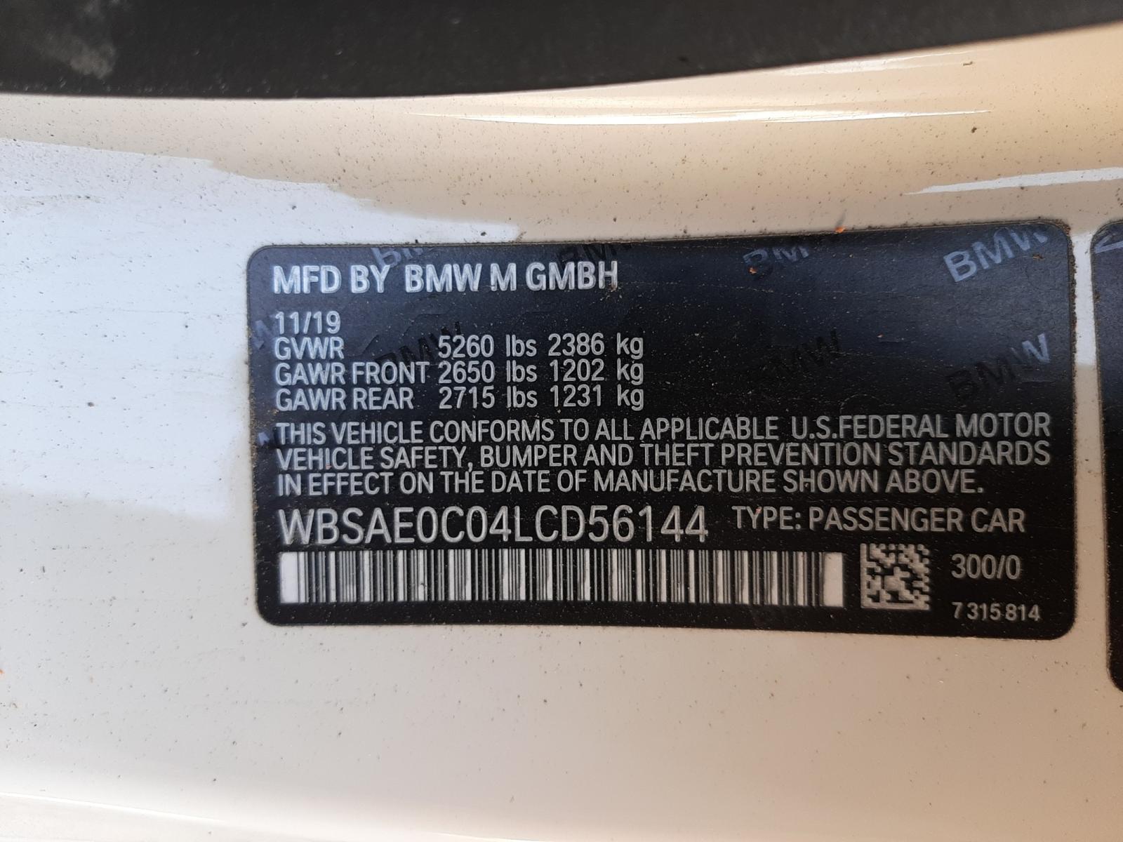 Photo 10 from auction – 2020 BMW M8 with VIN WBSAE0C04LCD56144