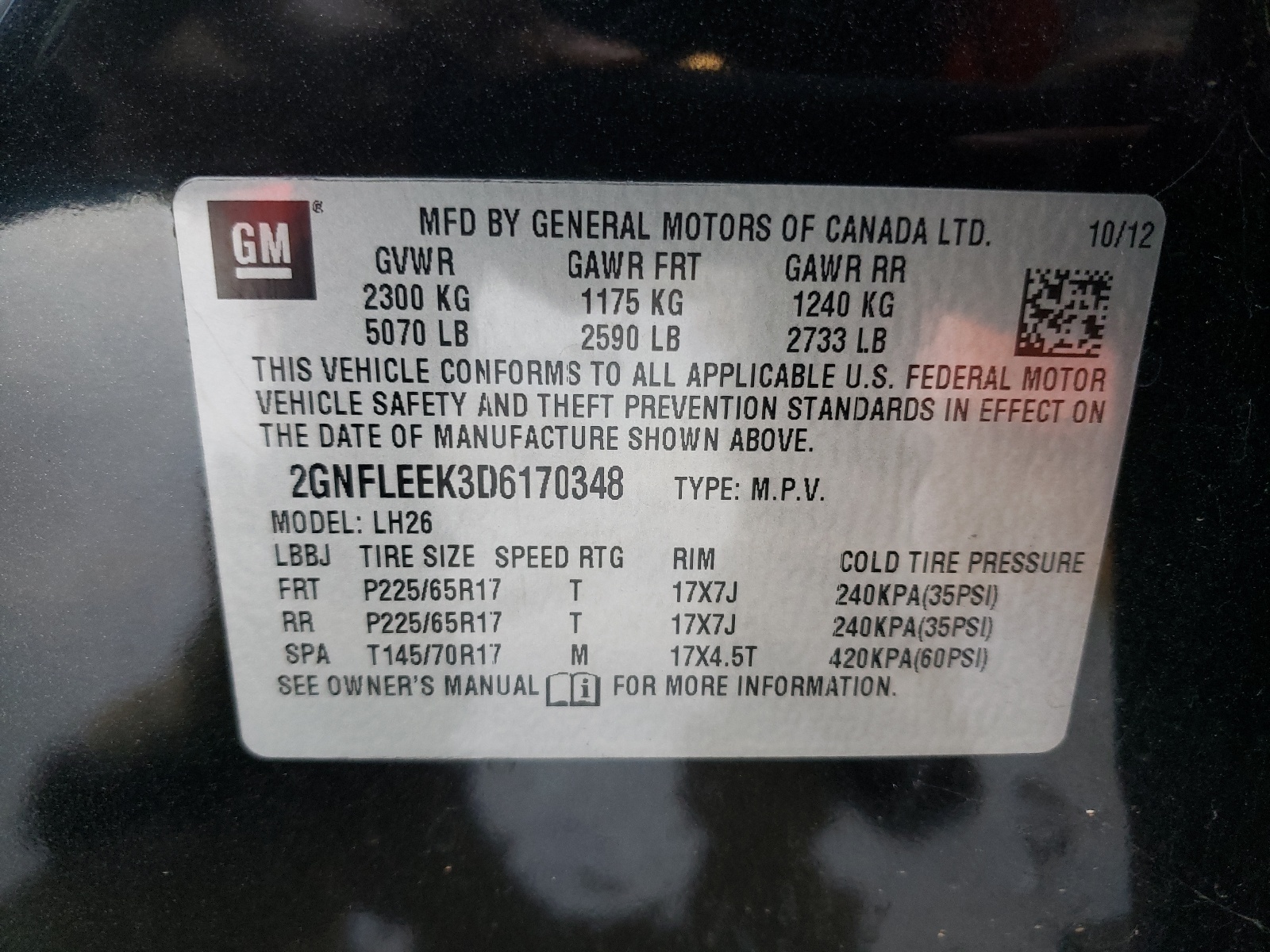 Foto 10 de la subasta – 2013 CHEVROLET EQUINOX LT con VIN 2GNFLEEK3D6170348