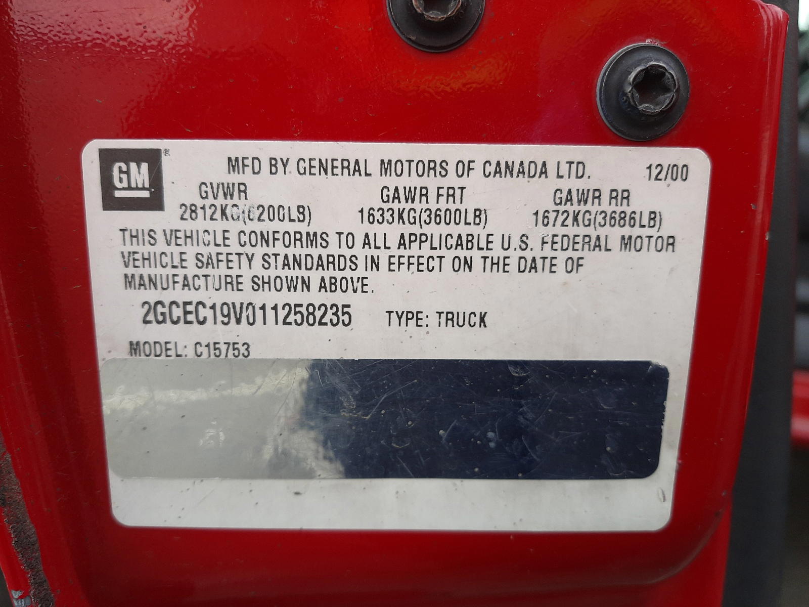 Photo 10 from auction – 2001 CHEVROLET SILVERADO with VIN 2GCEC19V011258235