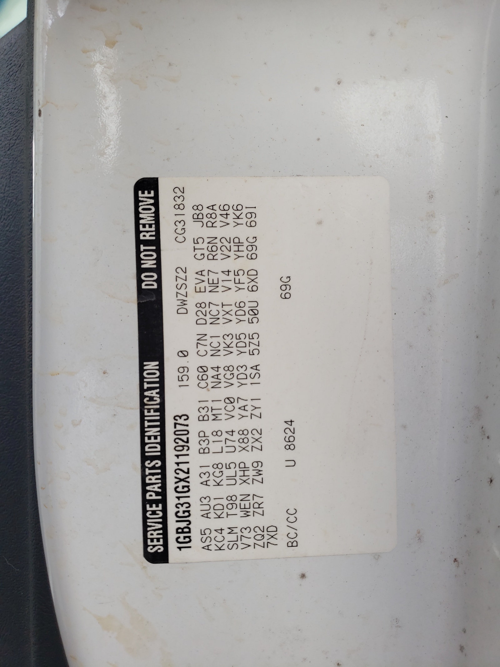 Photo 10 from auction – 2002 CHEVROLET EXPRESS G3 with VIN 1GBJG31GX21192073