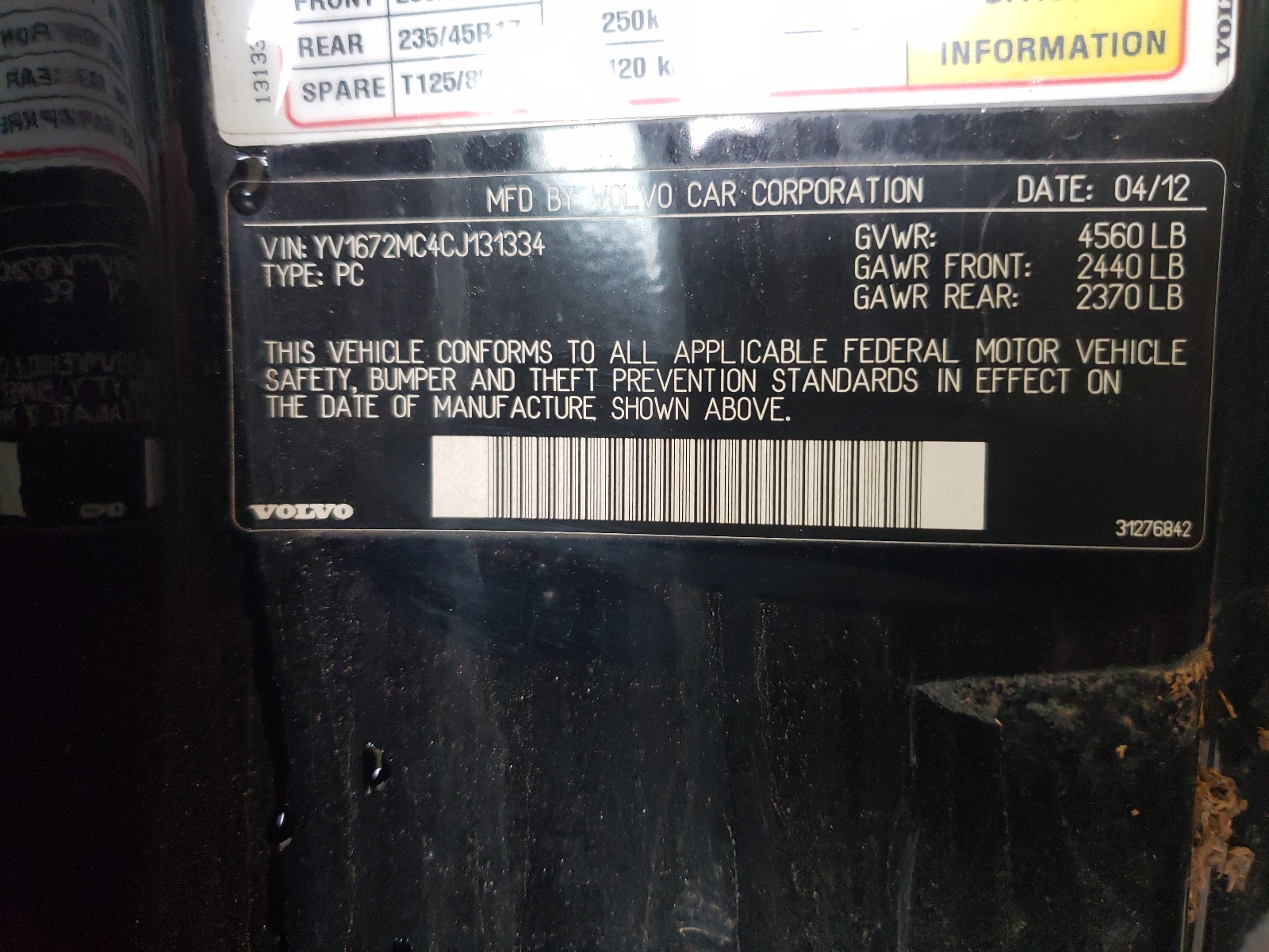 صورة رقم 10 من المزاد - 2012 VOLVO C70 T5 مع VIN YV1672MC4CJ131334