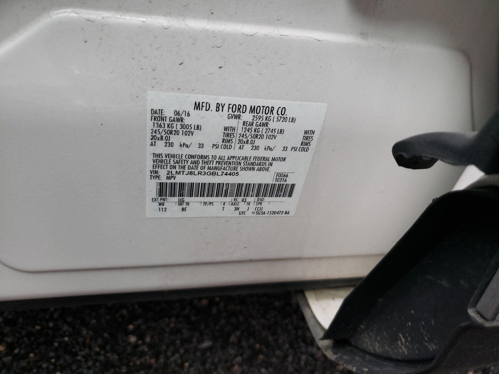 Photo 10 from auction – 2016 LINCOLN MKX RESERV with VIN 2LMTJ8LR3GBL74405