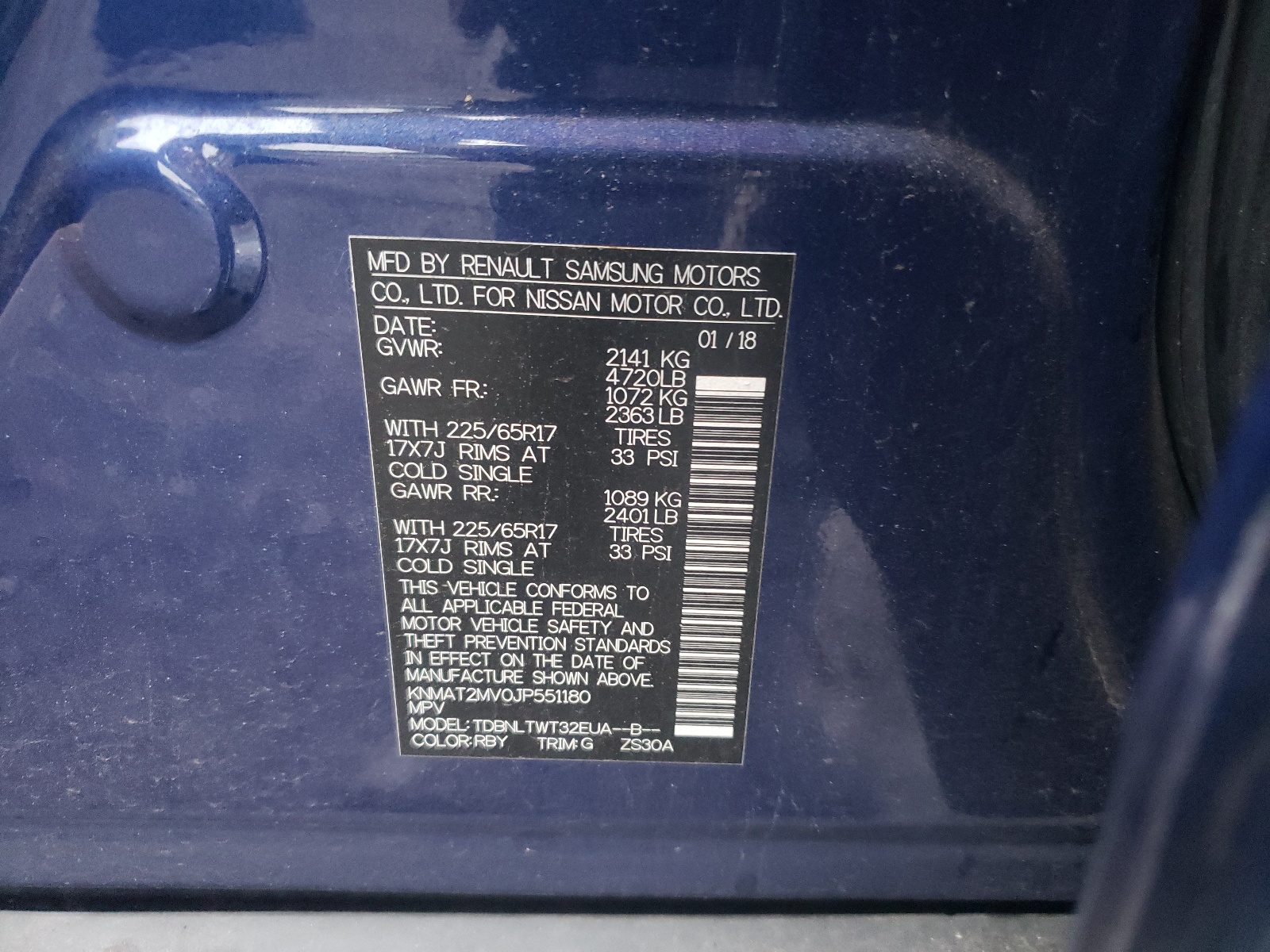 Photo 10 from auction – 2018 NISSAN ROGUE S with VIN KNMAT2MV0JP551180