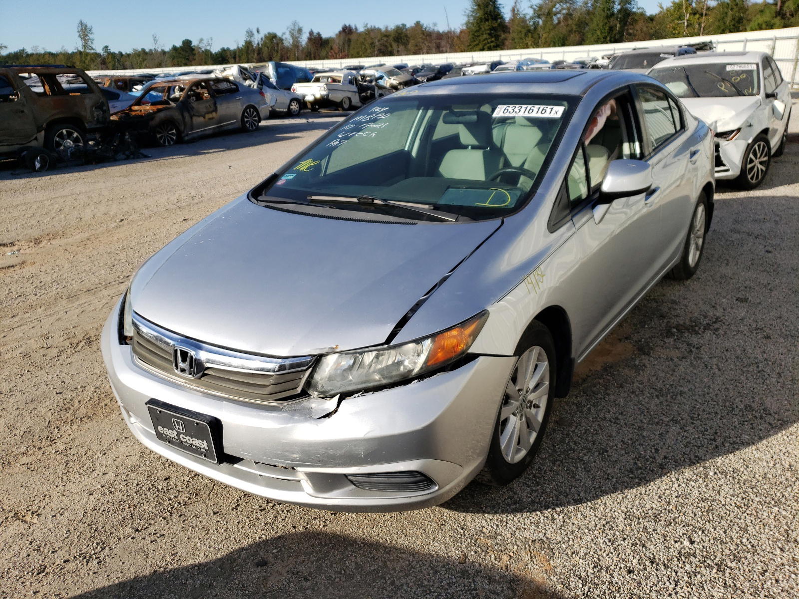 Photo 2 from auction – 2012 HONDA CIVIC EX with VIN 2HGFB2F88CH547449