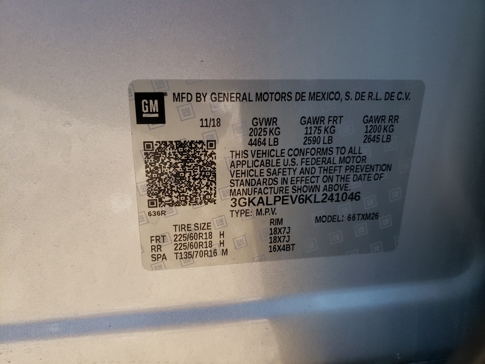 Photo 10 from auction – 2019 GMC TERRAIN SL with VIN 3GKALPEV6KL241046