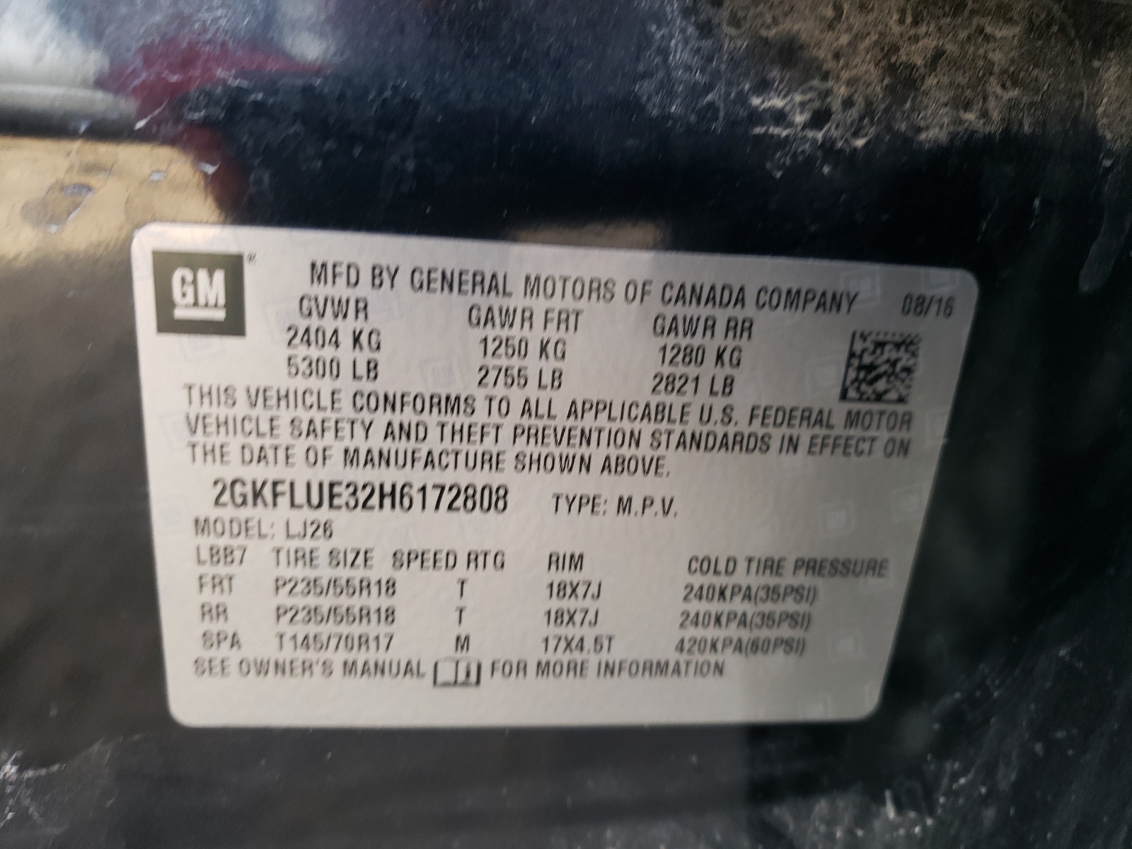 صورة رقم 10 من المزاد - 2017 GMC TERRAIN SL مع VIN 2GKFLUE32H6172808